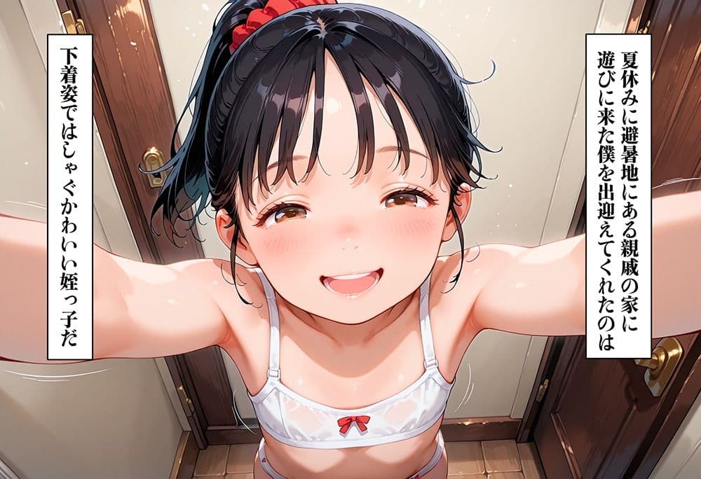 夏休みに親戚の家で姪っ子が下着で走り回っていたので我慢できずSEXした サンプル画像 1