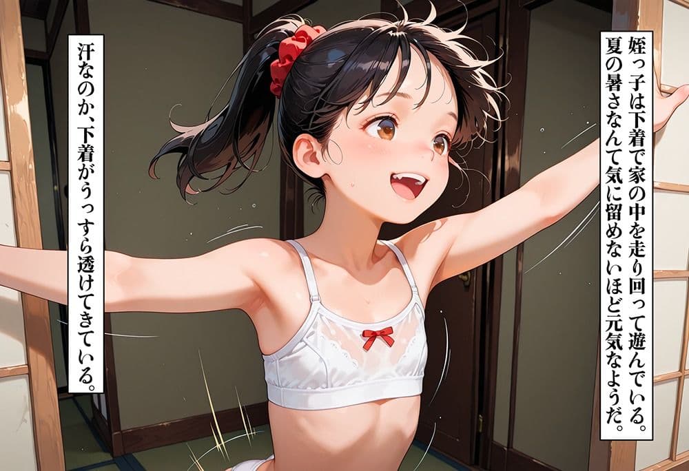 夏休みに親戚の家で姪っ子が下着で走り回っていたので我慢できずSEXした サンプル画像 2