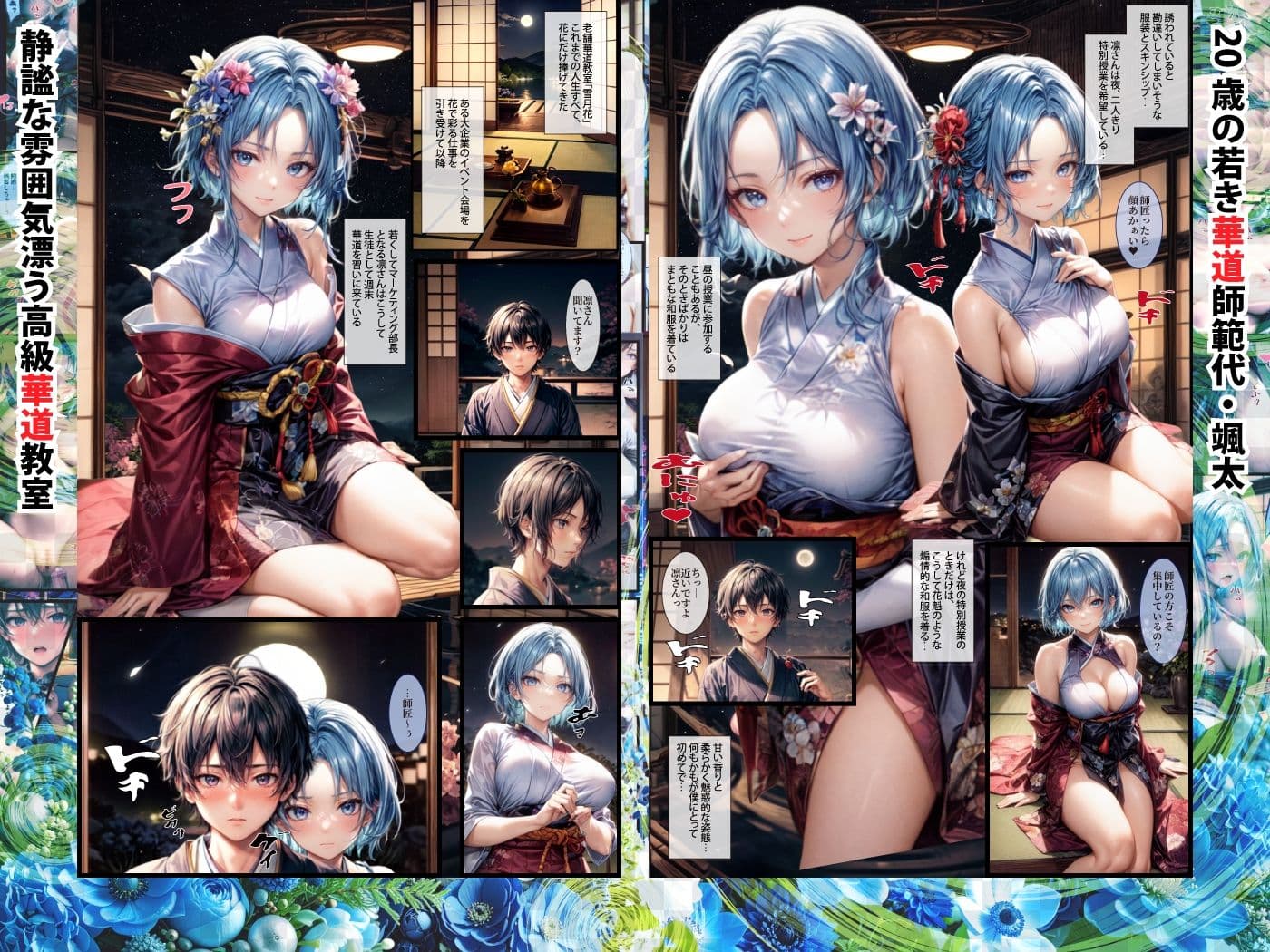 ツンデレ華道美女は年下師匠に我慢できない:花の誘惑 サンプル画像 1