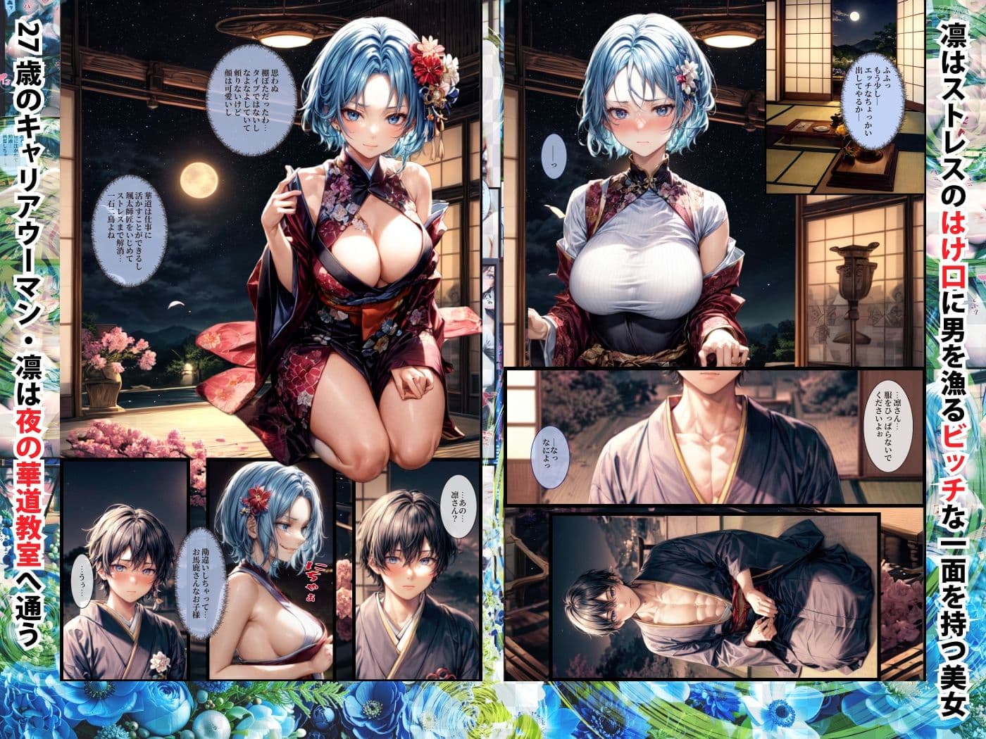 ツンデレ華道美女は年下師匠に我慢できない:花の誘惑 サンプル画像 2