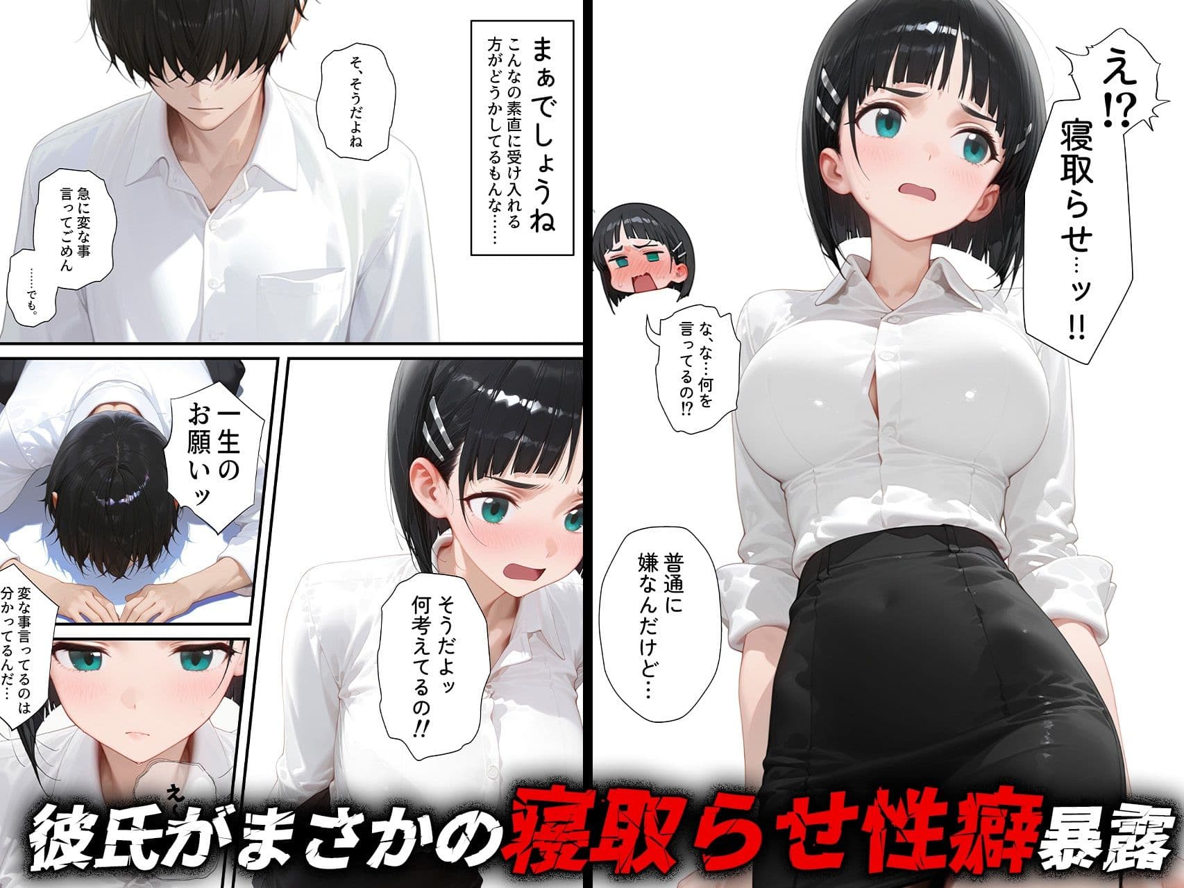 寝取らせ提案したら彼女との仲が親密になった話【桐ヶ◯直葉】 サンプル画像 1