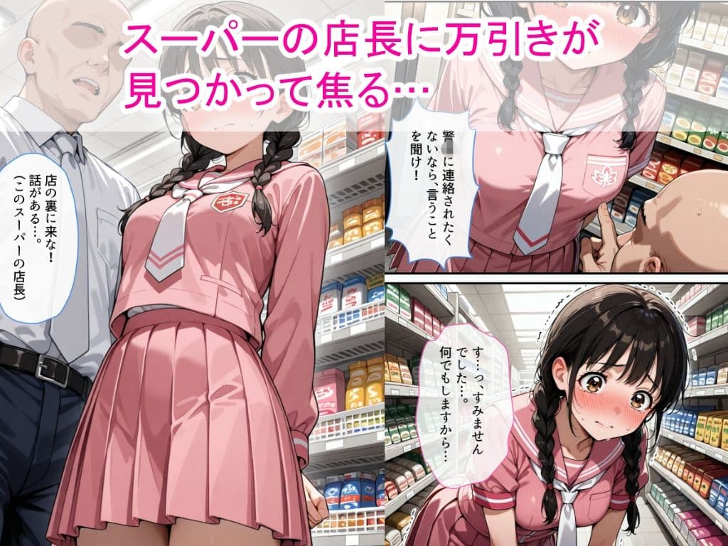 万引きセーラー服女子校生にスーパーの店長が中出しをした話 サンプル画像 2