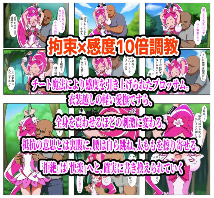 プリキュア同人 キュアブロッサム拘束×種付け調教 サンプル画像 2