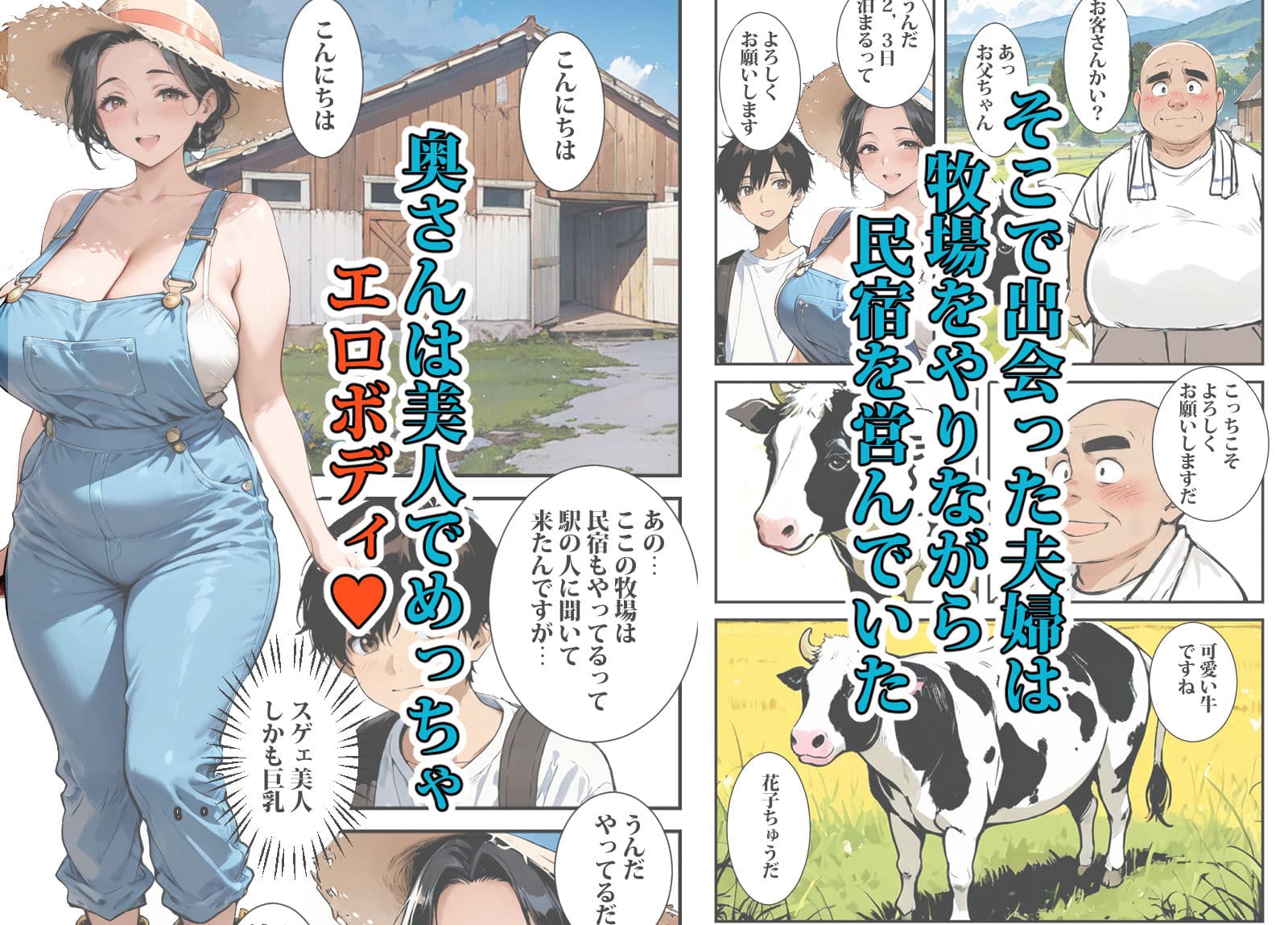 田舎の牛おばさんはドスケベで、何でもしてくれた サンプル画像 2