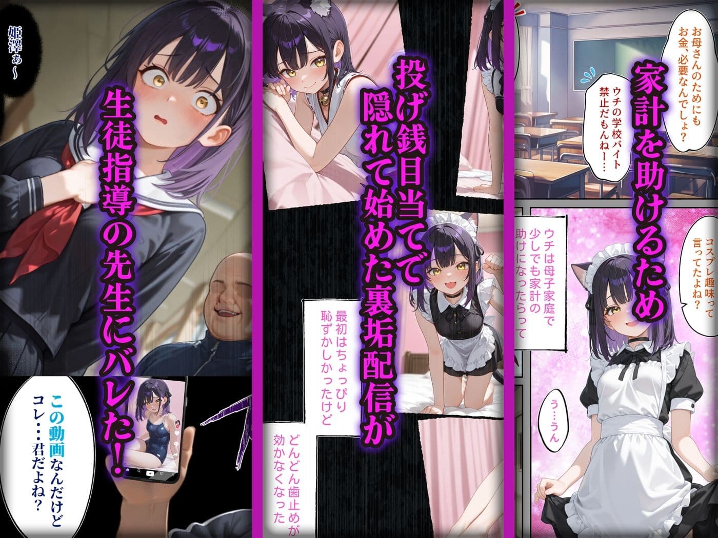 わからせ性教育〜大人しい清楚系J◯が裏垢配信やってたので、「お仕置き生徒指導」してやった〜 サンプル画像 3