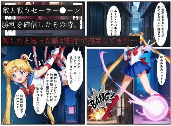美少女戦士セーラー●ーン悪堕ち〜触手怪人に敗北し、闇堕ちさせられてしまう…〜 サンプル画像 1