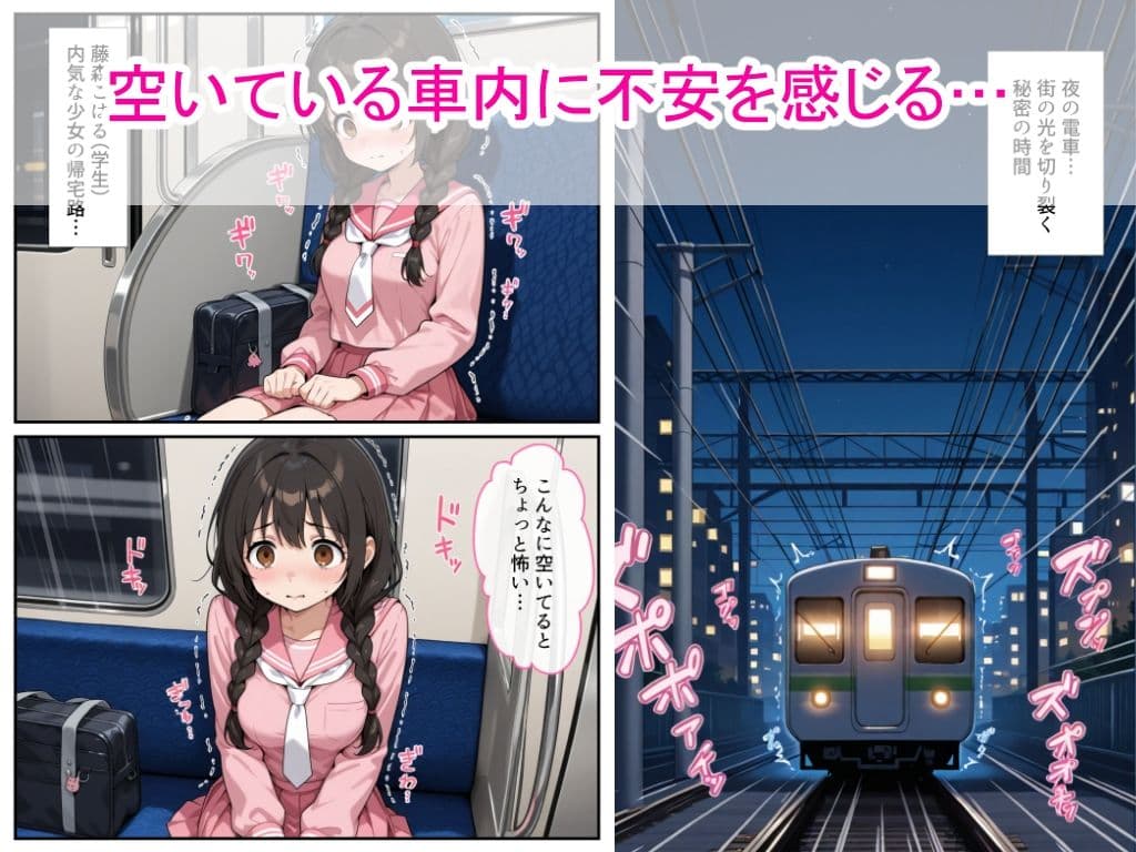 おさげ女子校生に電車中年男が縛り目隠しで中出しをした話 サンプル画像 1