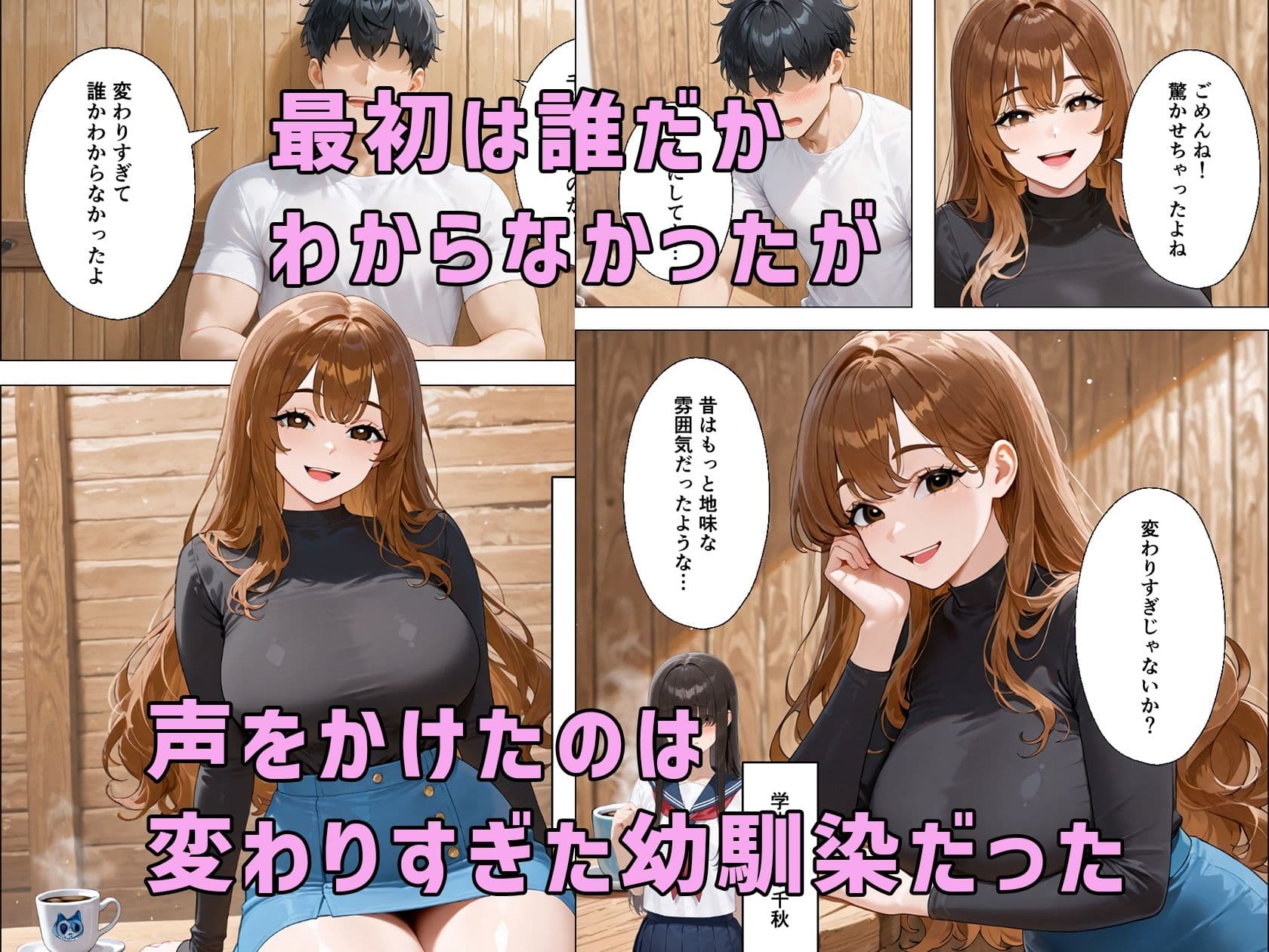 久しぶりに再開した幼馴染が貧乳地味子から派手爆乳に成長してた サンプル画像 2