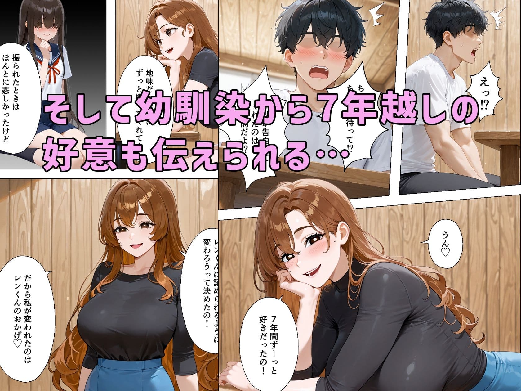 久しぶりに再開した幼馴染が貧乳地味子から派手爆乳に成長してた サンプル画像 4