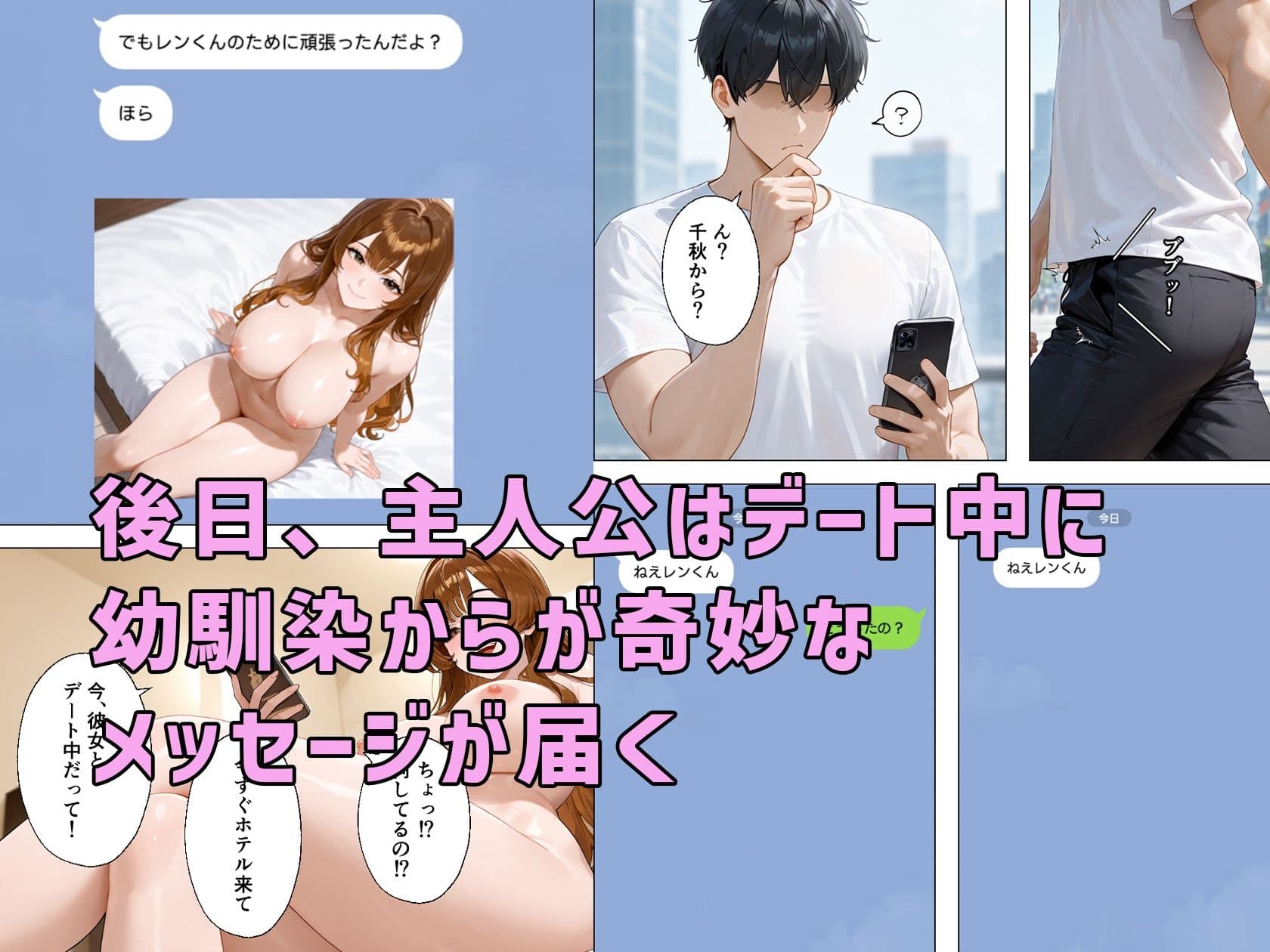 久しぶりに再開した幼馴染が貧乳地味子から派手爆乳に成長してた サンプル画像 6