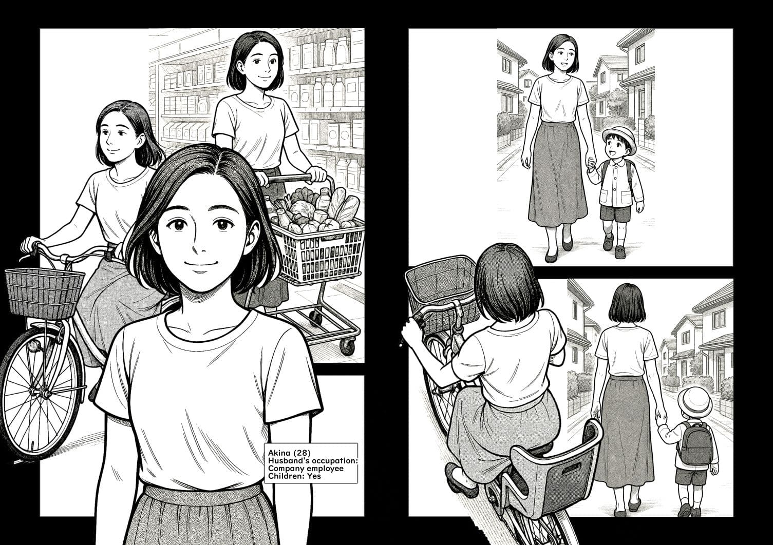 【AI作品】ママチャリの人妻 サンプル画像 1