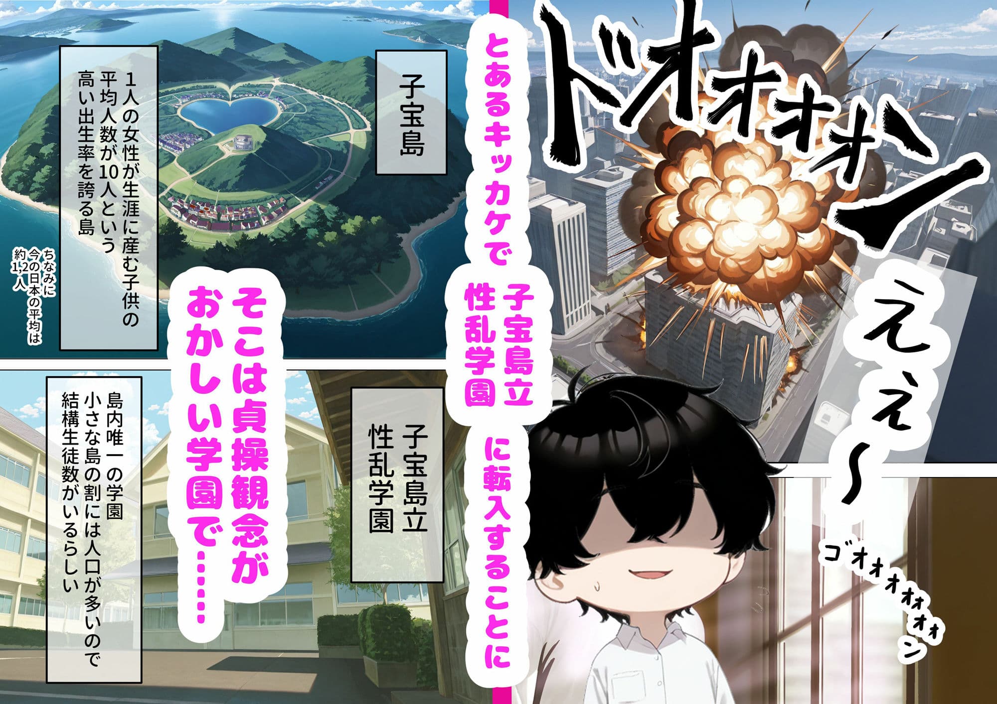 子宝島の性乱学園に転入したら女生徒に好かれちゃってSEX三昧 サンプル画像 1