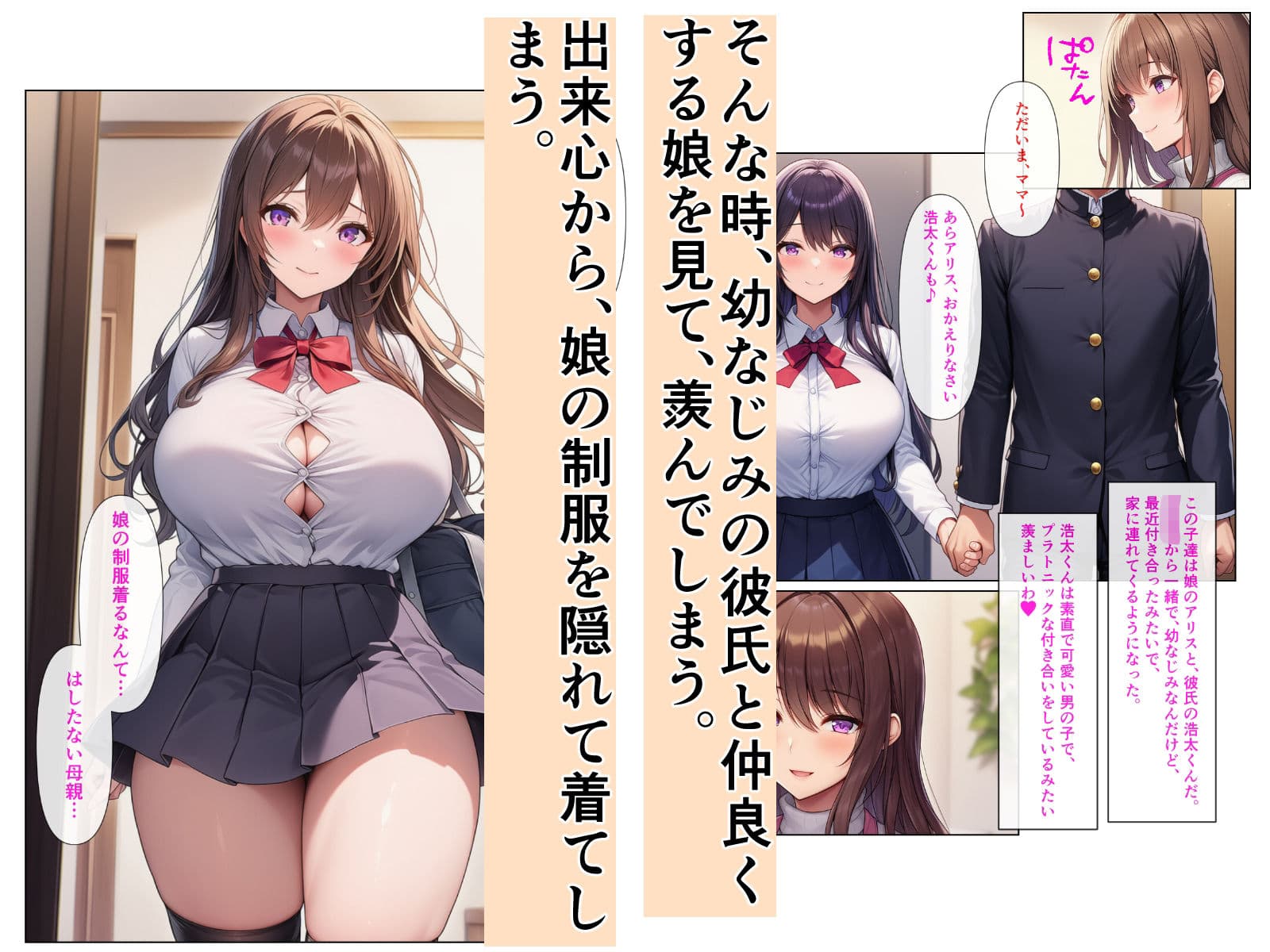 清楚系アラフォー人妻は欲求不満で娘の彼氏とらぶらぶえっちする話 サンプル画像 2