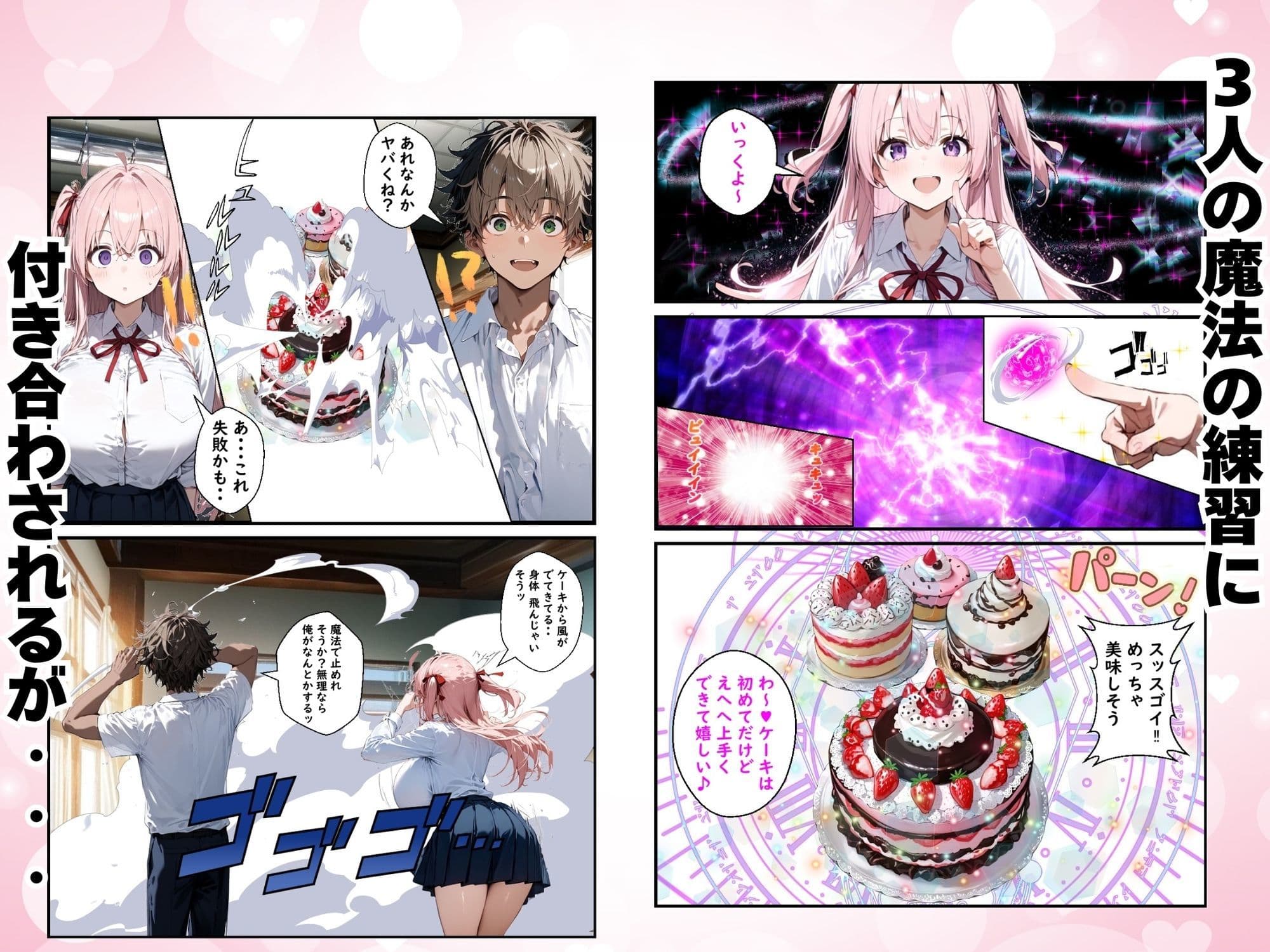 Hぷにんぐ  幼馴染魔法少女3人と魔法失敗でラッキースケベ連発のハーレム学園生活 サンプル画像 3