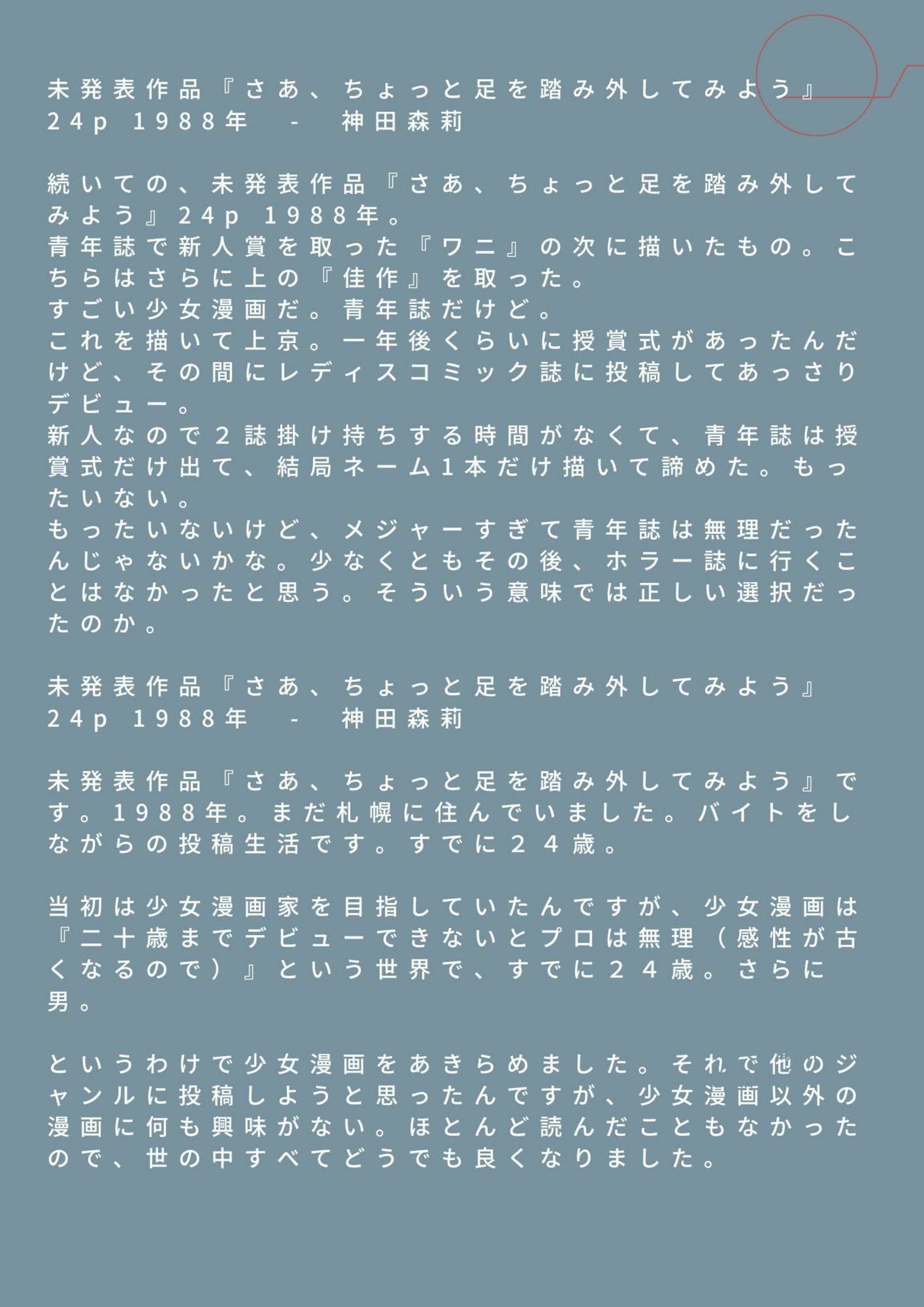 未発表作品『さあ、ちょっと足を踏み外してみよう』1988年 - 神田森莉 サンプル画像 4