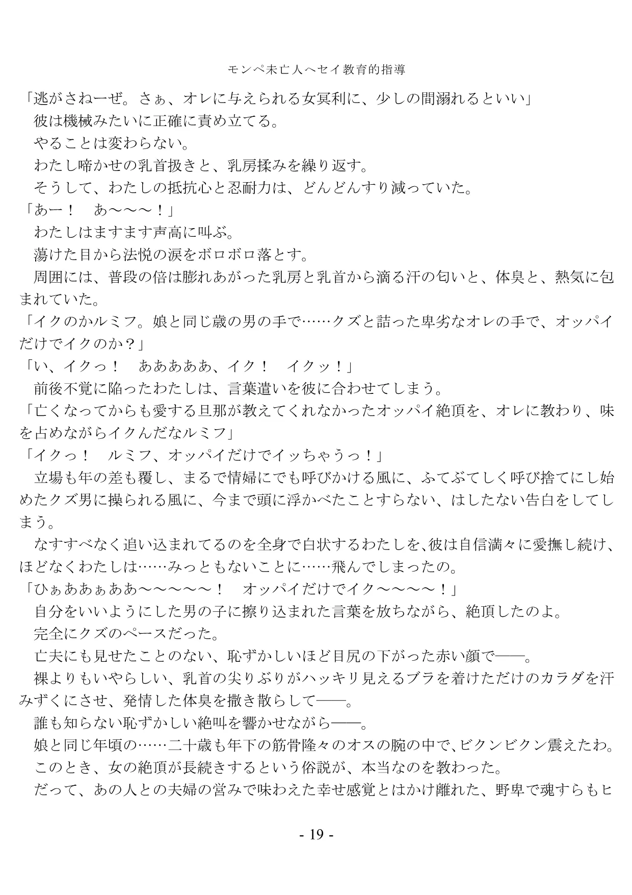 モンペ未亡人へセイ教育的指導 - 12ページ