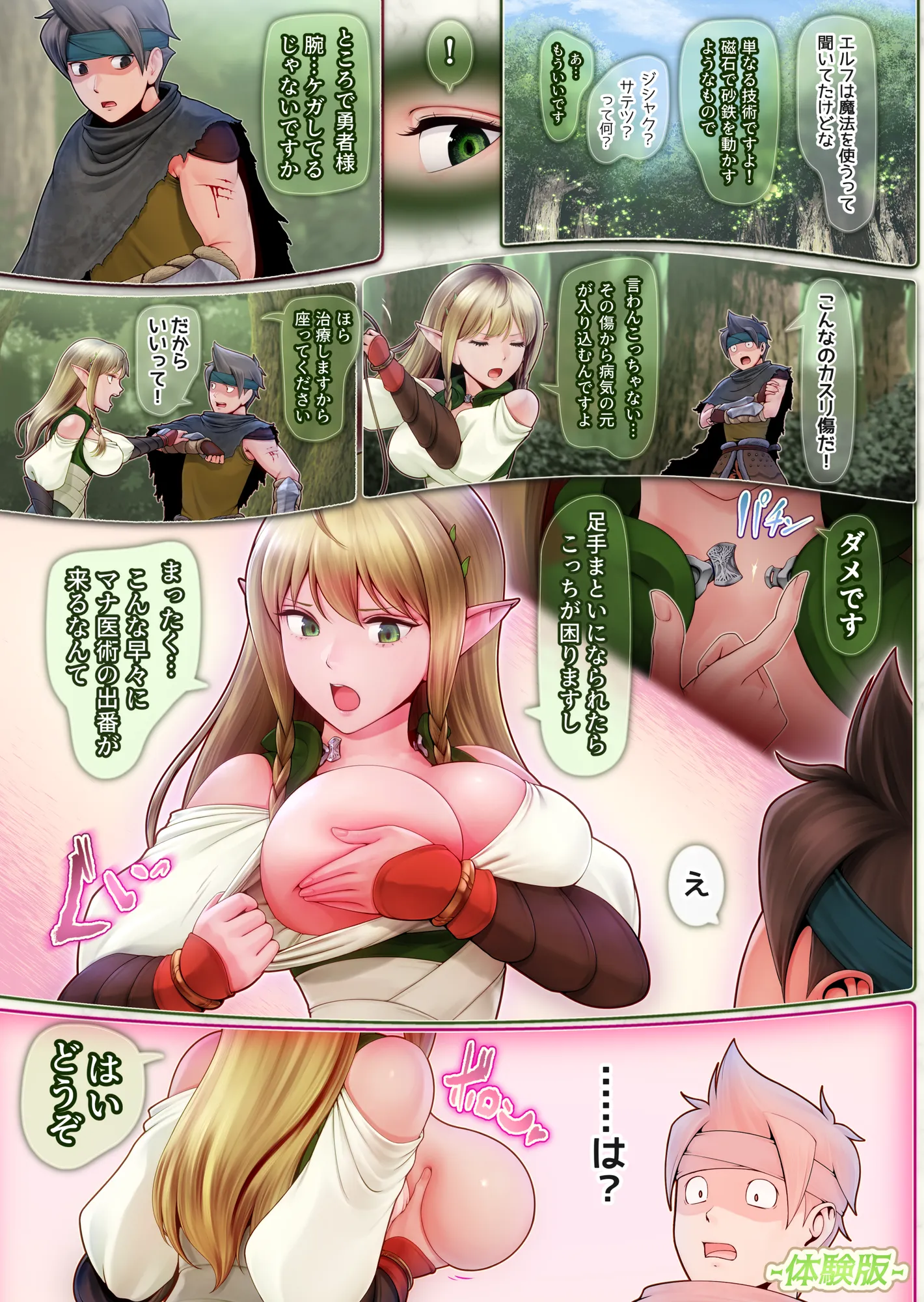 フェルとマナの森 -体液で体力回復させてくれる爆乳ヒーラーエルフ- - 7ページ