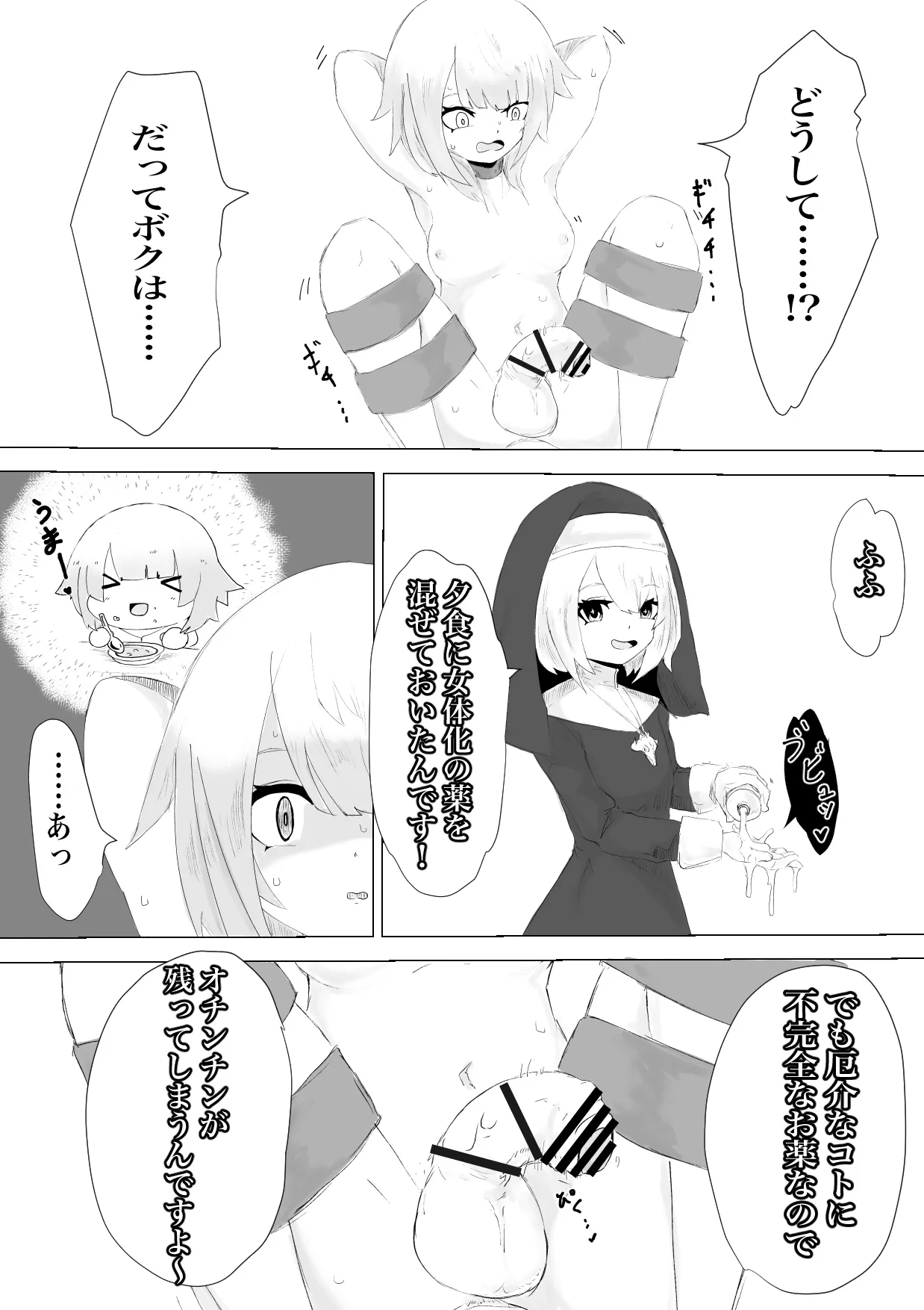 邪教シスターに女体化されオチン〇ンを没収されるお話 - 2ページ