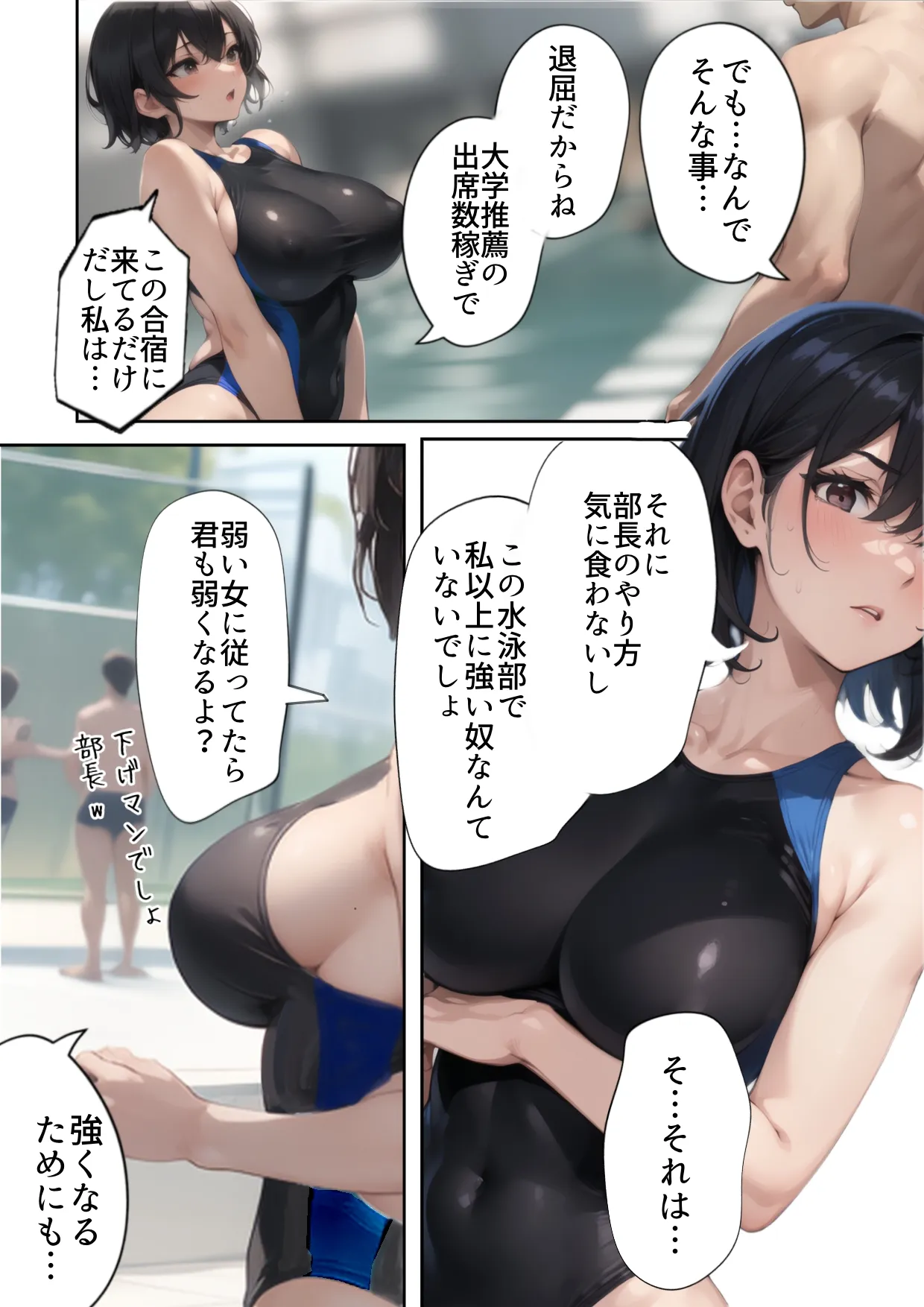 開業!寝取られ精液プール〜天才水泳女子は合宿サボるもチャラ男集団にナンパされ開業前のプール「白濁精液プール」に浸らされ孕む!男子部員に告白された合宿中に寝取られる話 - 10ページ