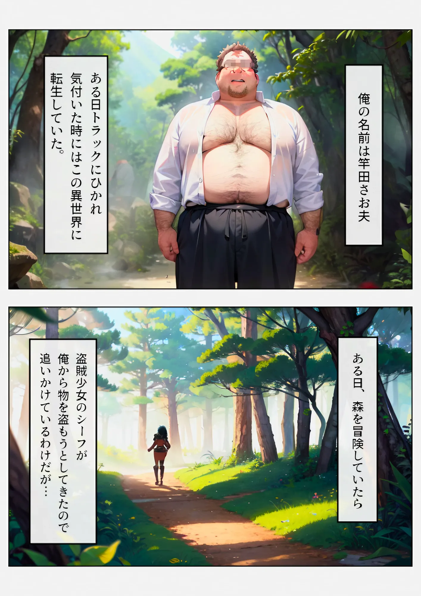 異世界転生した俺。褐色の盗賊女を捕まえてエロいお仕置きをした結果…【異世界ファンタジーわからせ】 - 1ページ