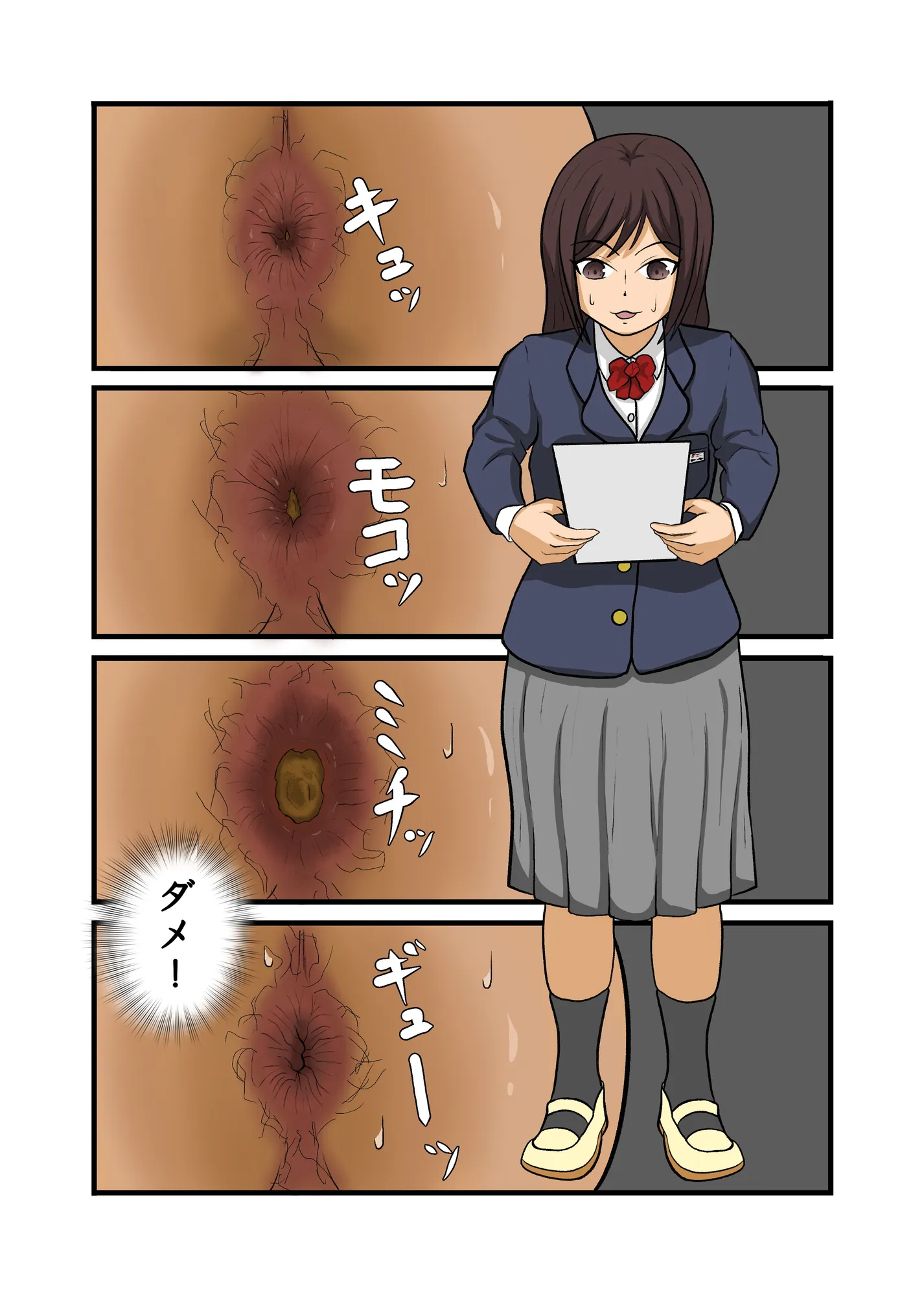 2人の女子校生が入学式当日に便意に襲われて同じ便器に排泄する話 - 12ページ