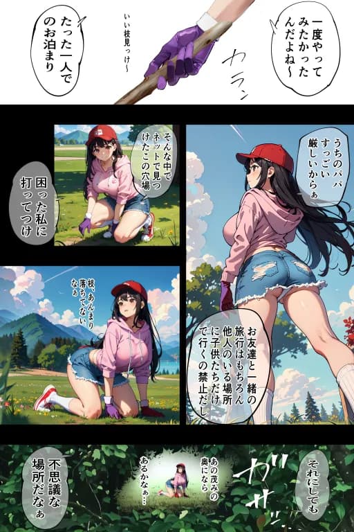 丸出しのソロキャン女子を青空の下で中出し種付け - 8ページ