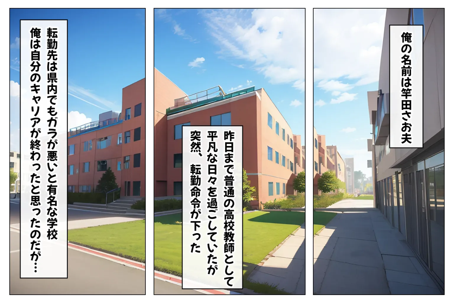 ハーレムギャル学園〜ハメてもハメても終わらないビッチギャル女子校生だらけのハーレム学園中出し生活〜【1ぺージ1コマのマンガ風完全ストーリー】 - 1ページ