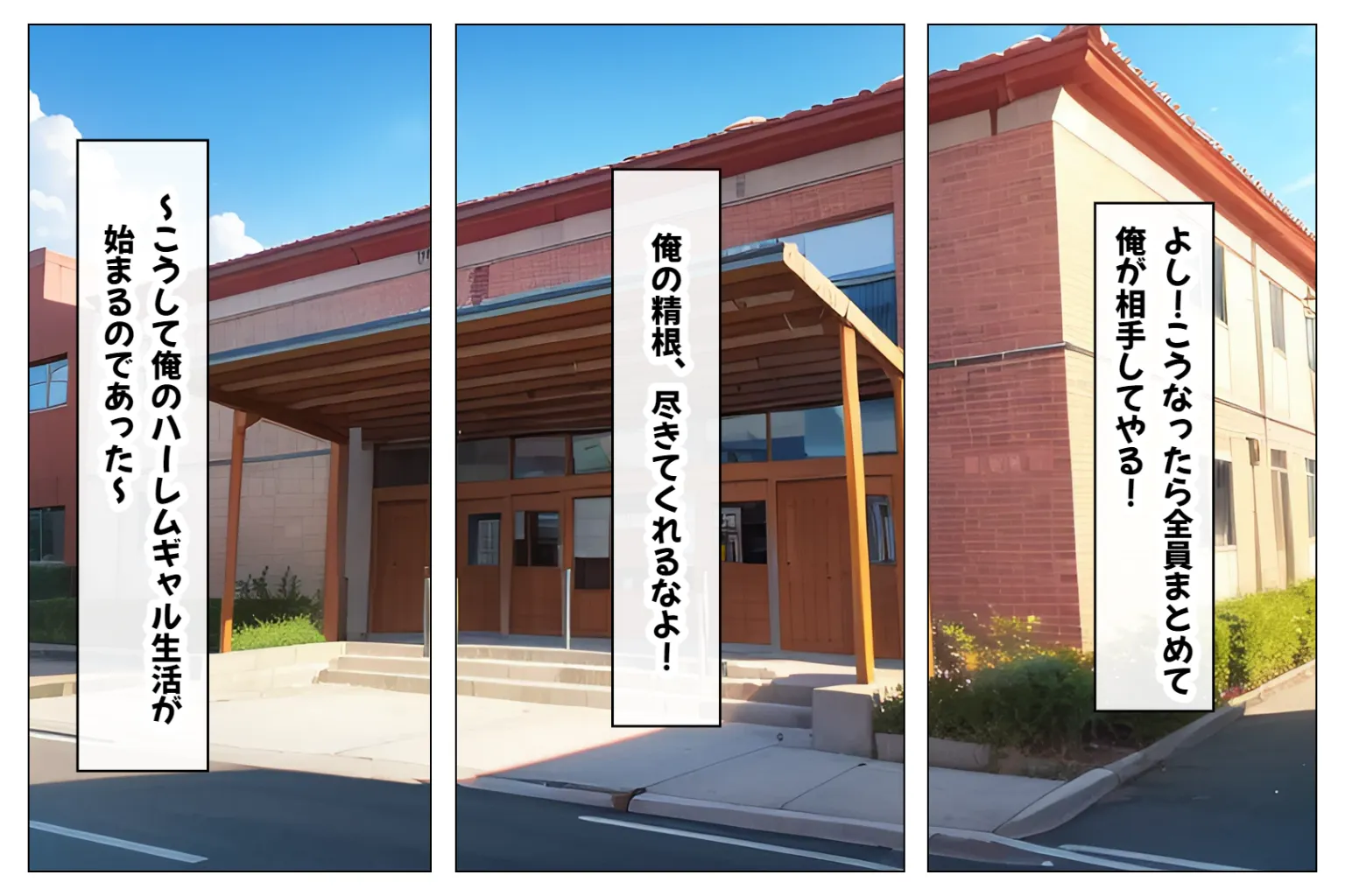 ハーレムギャル学園〜ハメてもハメても終わらないビッチギャル女子校生だらけのハーレム学園中出し生活〜【1ぺージ1コマのマンガ風完全ストーリー】 - 2ページ