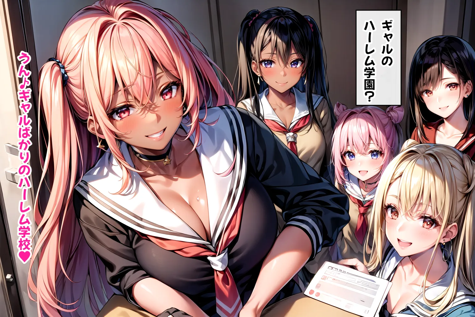 ハーレムギャル学園〜ハメてもハメても終わらないビッチギャル女子校生だらけのハーレム学園中出し生活〜【1ぺージ1コマのマンガ風完全ストーリー】 - 34ページ