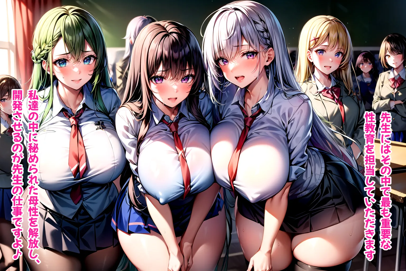 ムチムチ爆乳ハーレム〜ハメてもハメても終わらないむっちり巨乳JKだらけのハーレム学園生活〜【1ぺージ1コマのマンガ風完全ストーリー】 - 2ページ