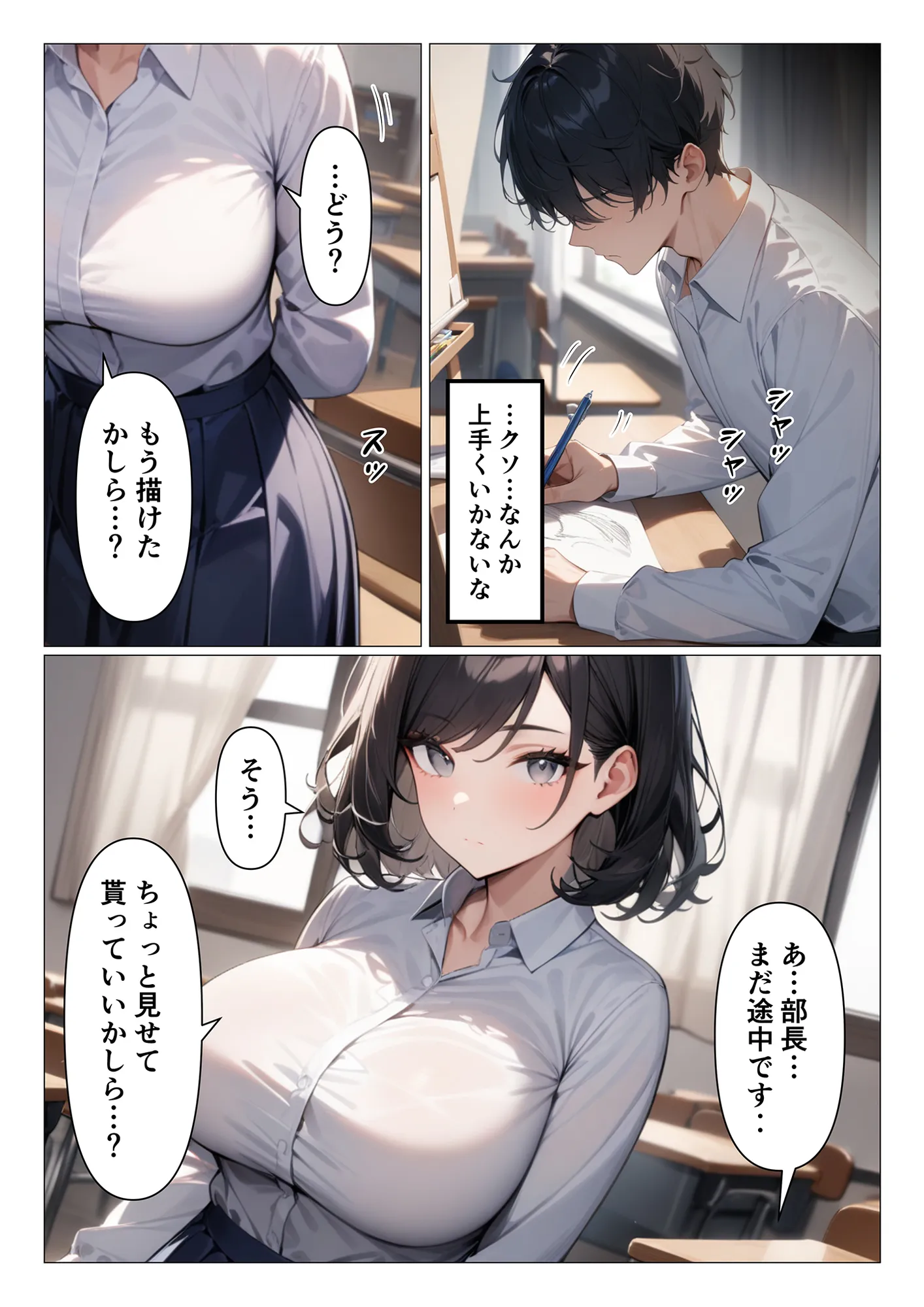 クールな美術部部長がヌードモデルになってくれるお話 - 1ページ