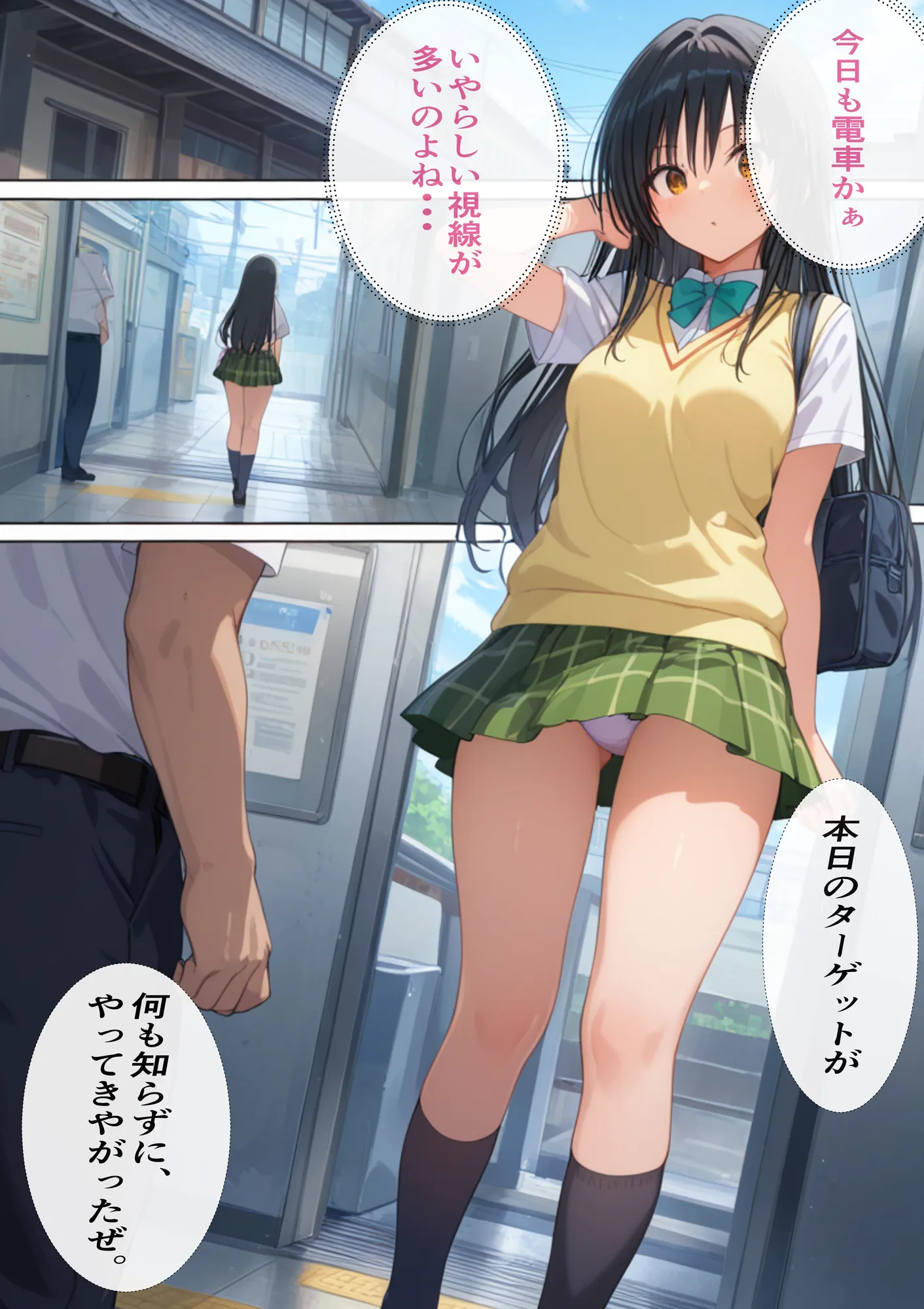 調教ヒロイン 古〇川 唯編 電車でオスたちに痴〇されてメスにされました - 1ページ