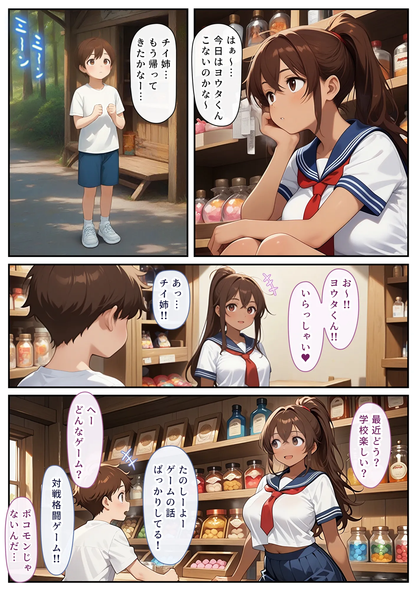 ゲーミングお姉ちゃん【褐色巨乳ギャル姉と格ゲー勝負で精通ボーイ!コマンドミスでティウンティウン!】 - 3ページ