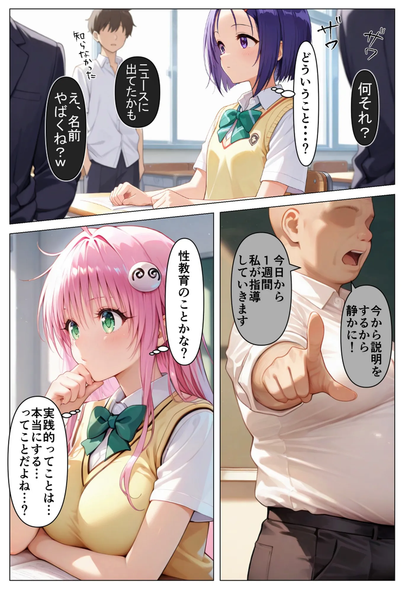 彩南学園の性教育〜浅い性知識を改善するためにひたすらセックスをヤりまくる1週間の孕ませ生活 - 4ページ