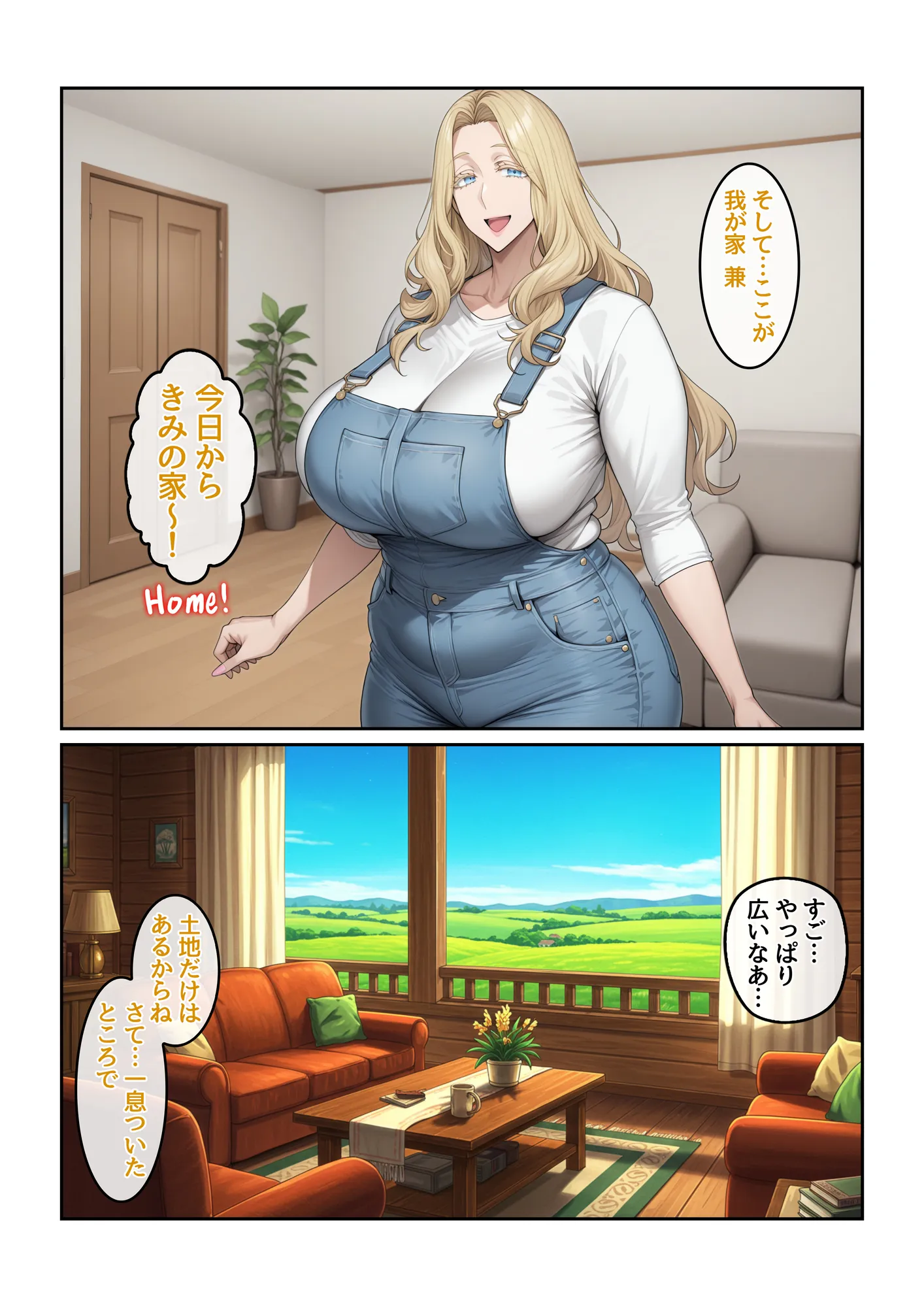 ホームステイ先の爆乳ブロンド美女に雌牛コスで誘惑されてイチャラブ種付け生活1 - 9ページ