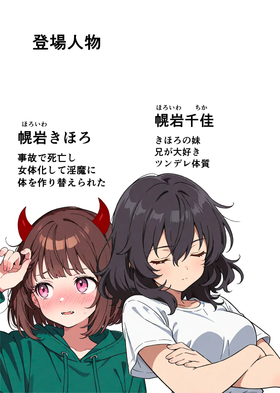 突然淫魔に女体化したおれがブラコン妹にメス堕ちさせられる話 - 2ページ