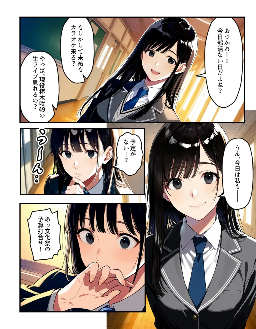 催認時間割2限目  真面目な学級委員長の椿木咲49メンバー倉持未祐は時間割洗脳アプリでセックス学園祭の打ち合わせ中(ハート) - 3ページ