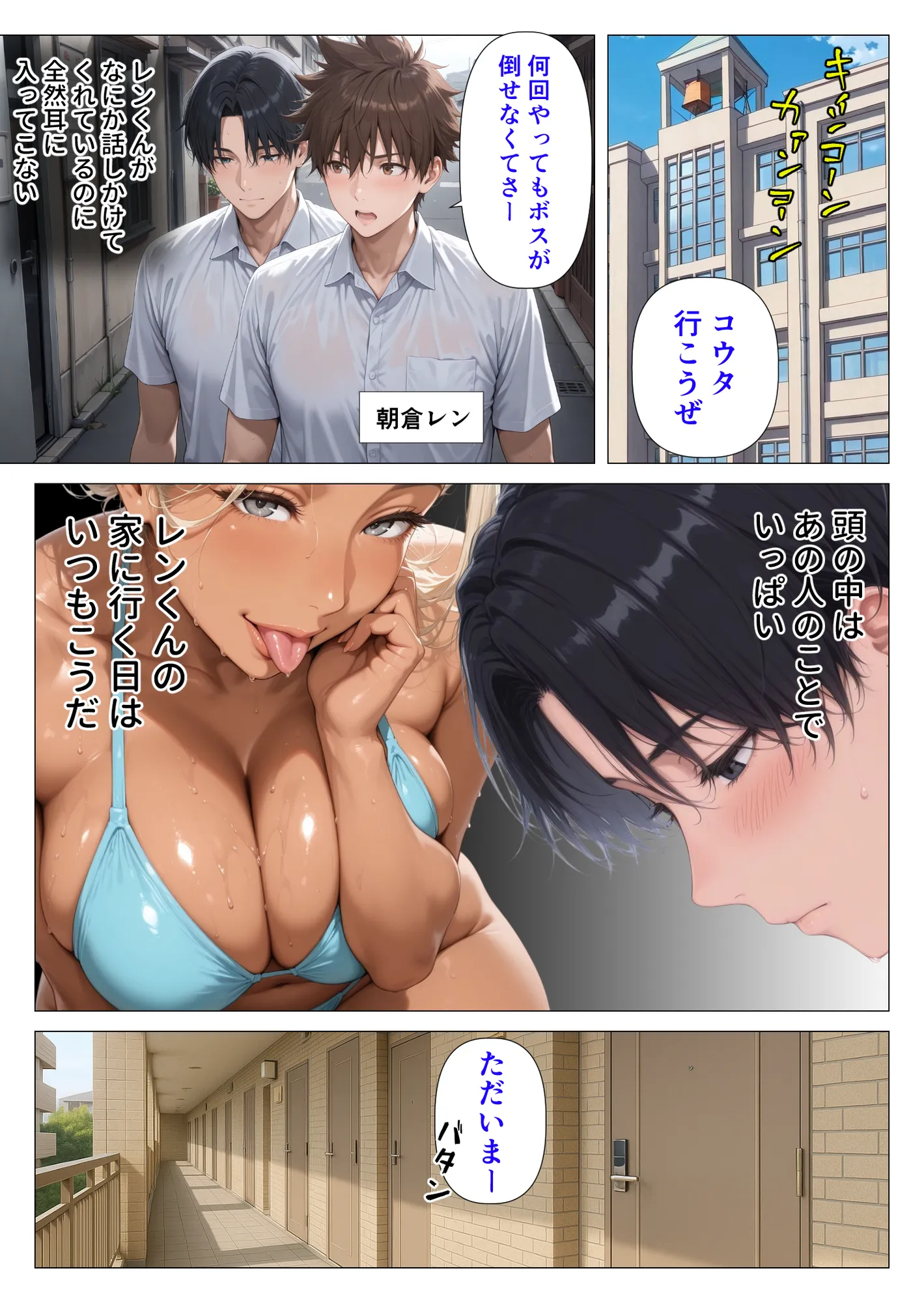 美巨乳黒ギャル人妻のむちむち濃厚甘サド生H 〜憧れの親友ママに筆おろししてもらう話〜 - 2ページ