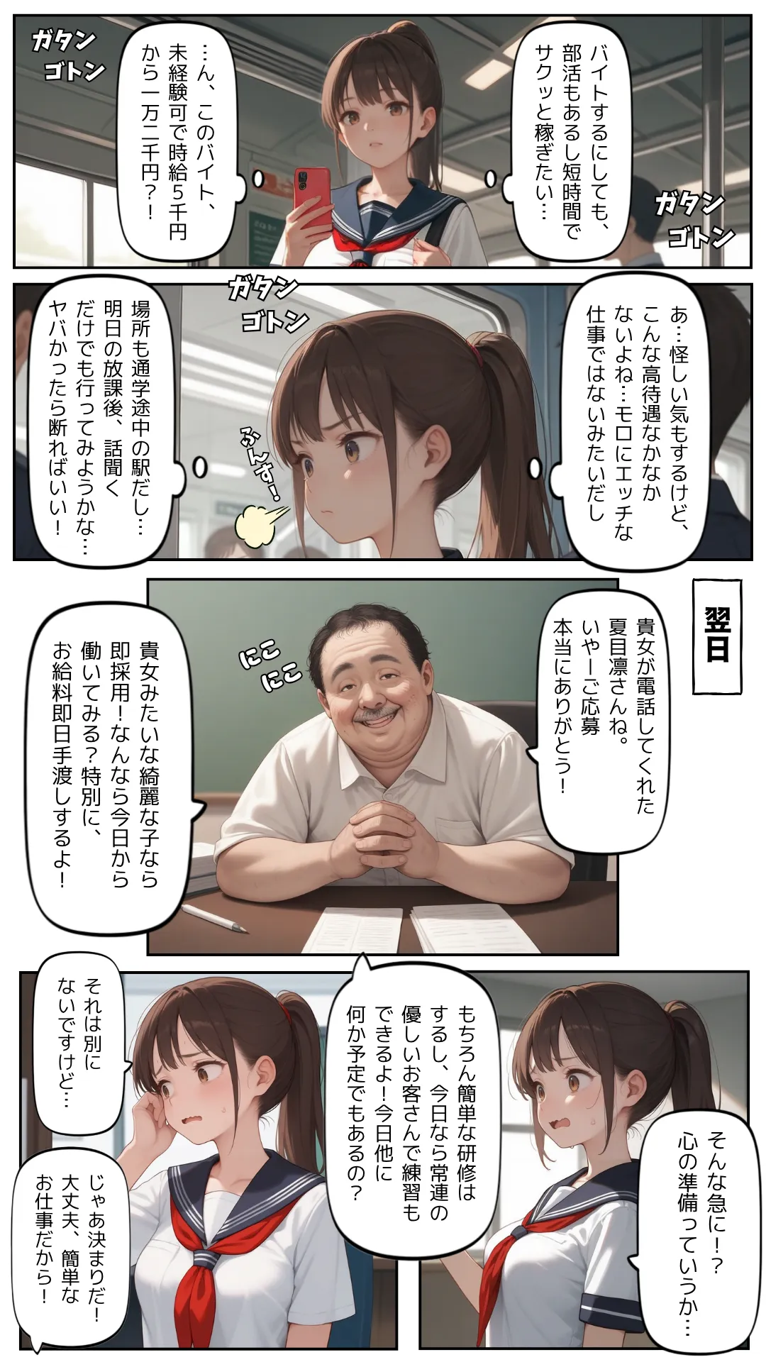 ポニテJKバイト堕ち〜ポニテ美少女、快楽に堕ちる!!〜 - 2ページ