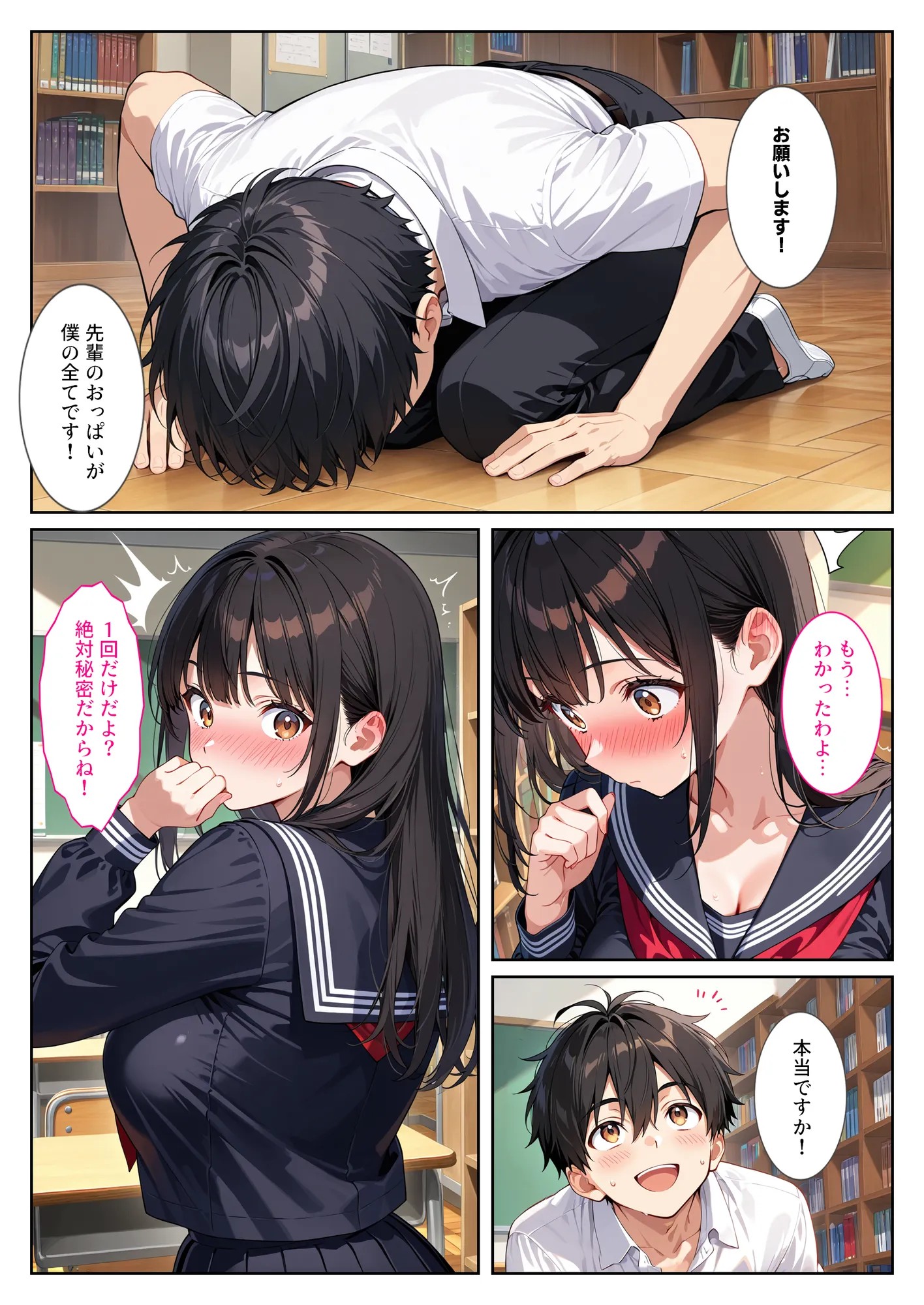 文芸部の先輩(爆乳)におっぱい揉ませてと土下座でお願いしたら… - 7ページ