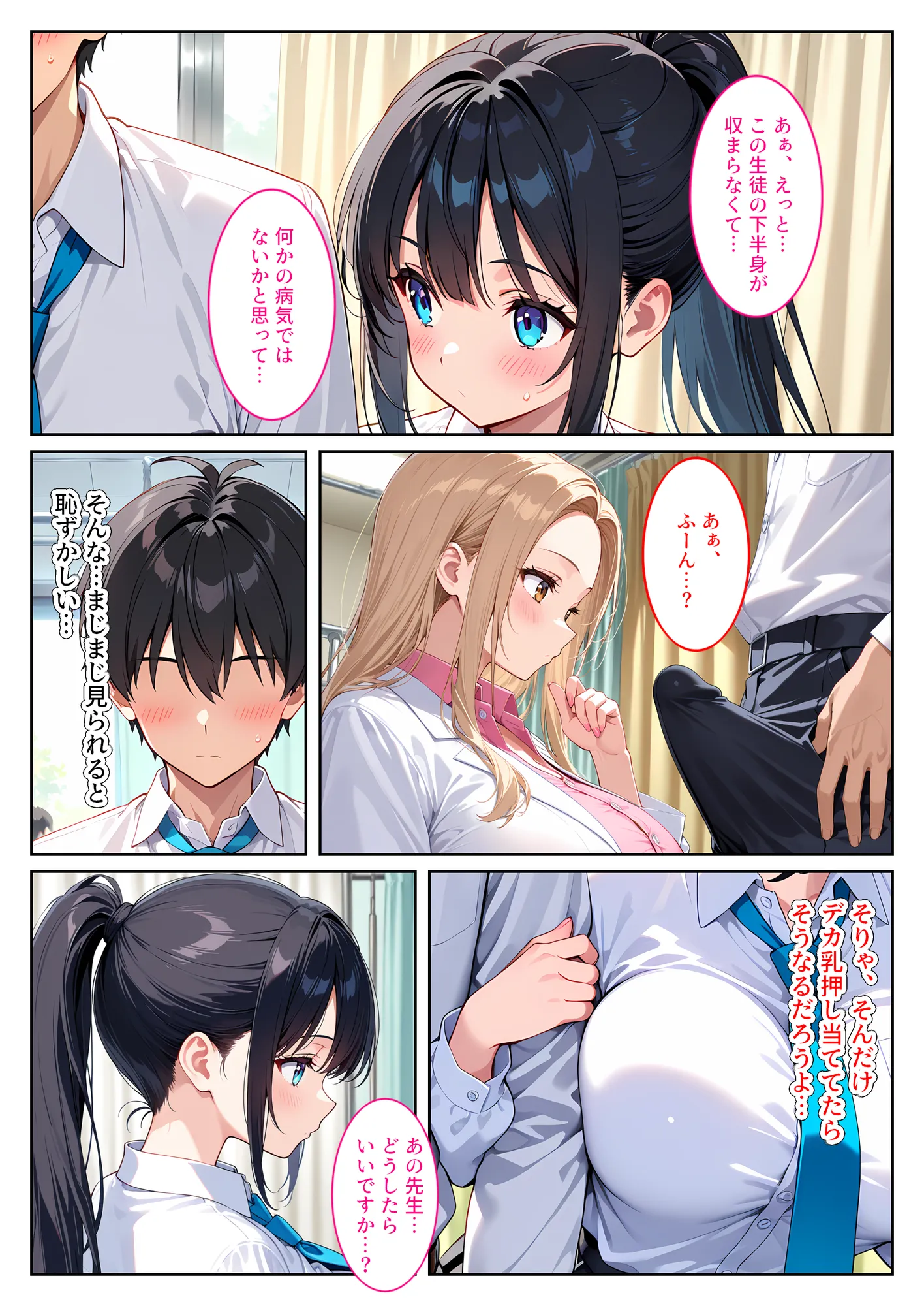 快楽に目覚めた無垢な爆乳風紀委員長とドMなギャル保健医に射精管理されています! - 8ページ