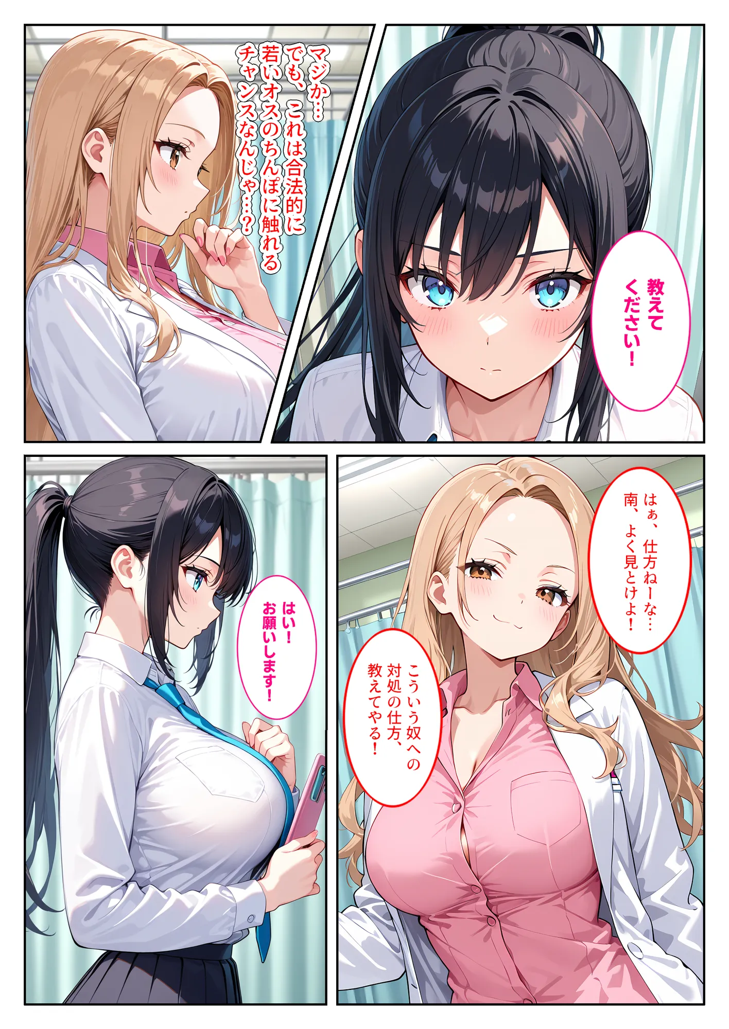 快楽に目覚めた無垢な爆乳風紀委員長とドMなギャル保健医に射精管理されています! - 10ページ