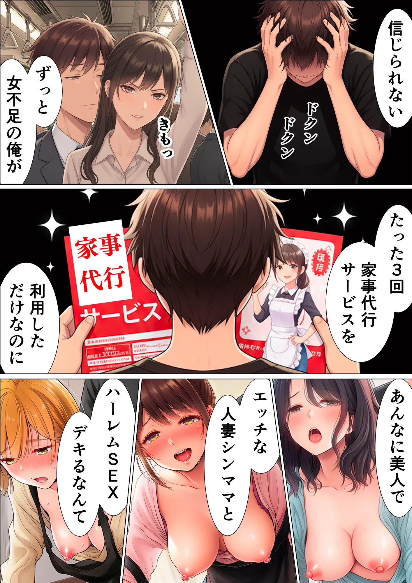 チンコ佐々木は家政婦ハーレムでイクっ!!(1)〜デリヘル代わりに家事代行サービスを頼んだら学生時代の初恋清楚な同級生がレス人妻になって部屋に来たので再会托卵セックスした〜井坂美和子(33歳)編 - 1ページ