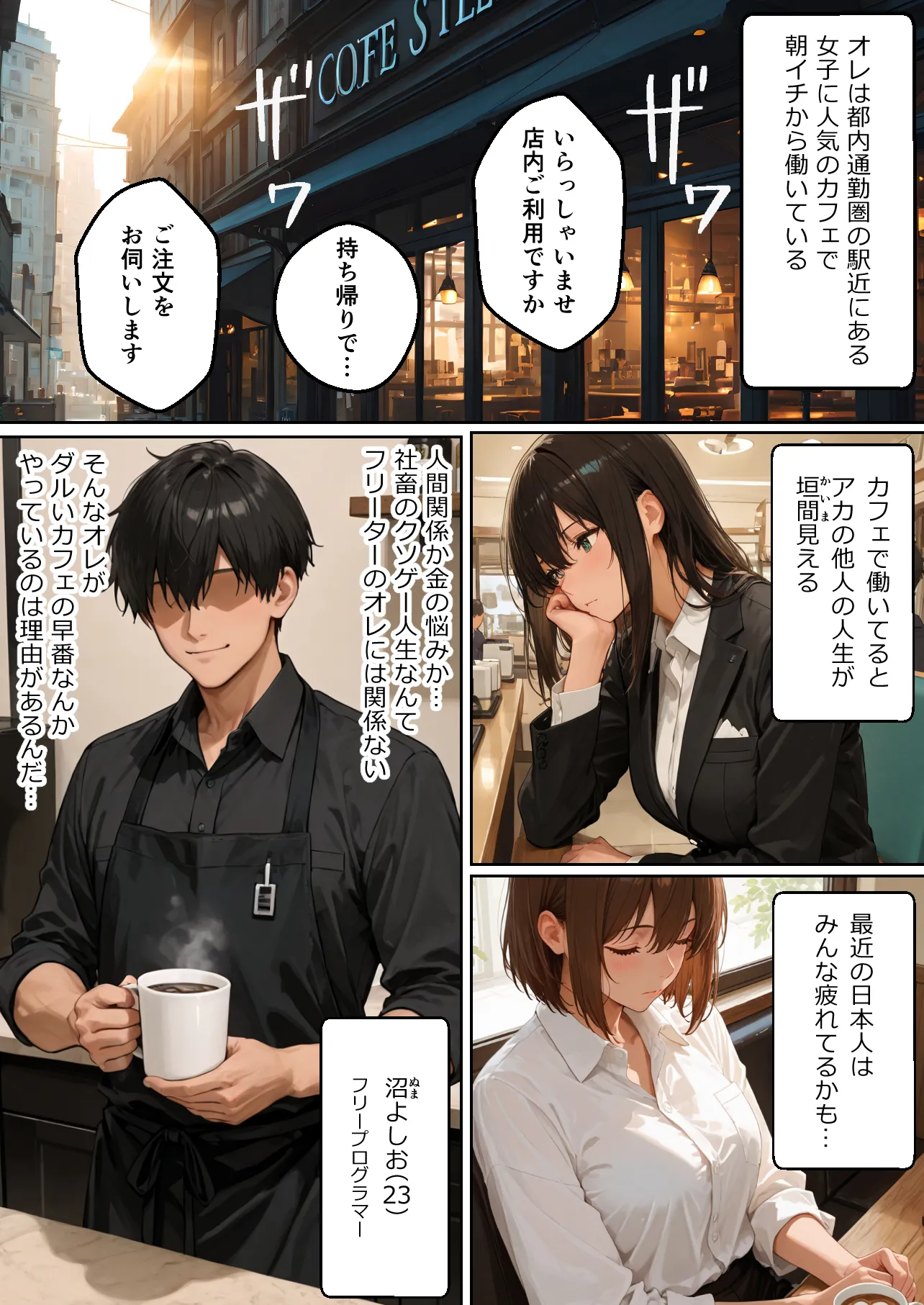 巨乳カフェ店員をストーカーしたら最後までおもちゃにされた受けのオレ - 2ページ