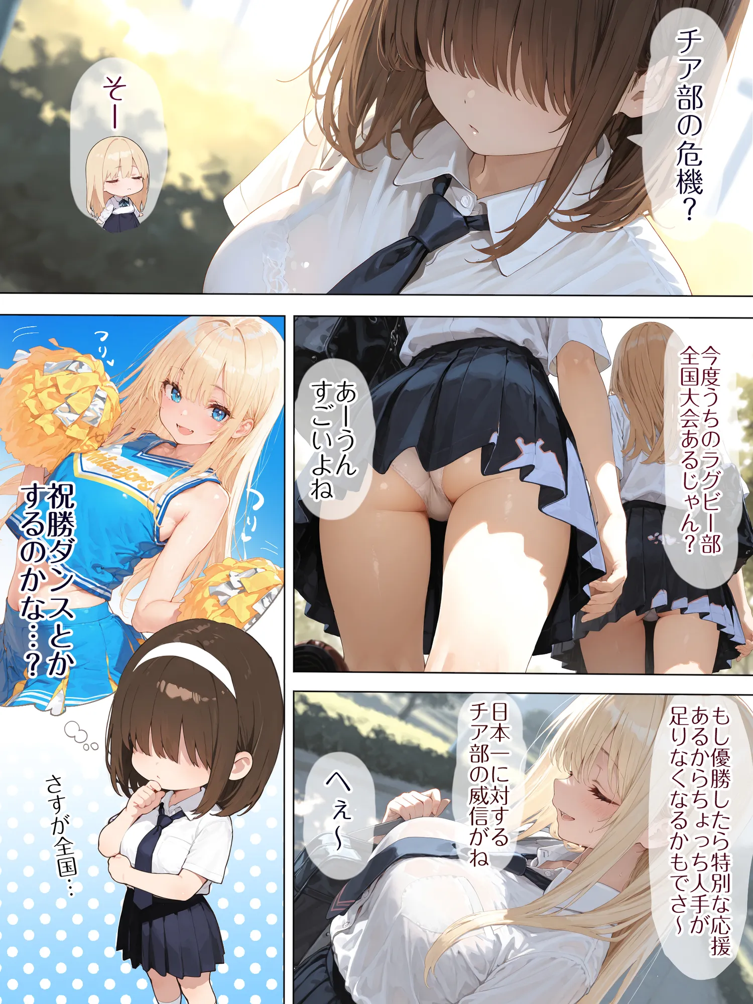 巨乳JK地味子まなみ 誘われて入ったチア部がまさかの性奉仕有りw ラグビー部の屈強なちんぽの前によわよわまんこを曝け出してしまうw - 4ページ