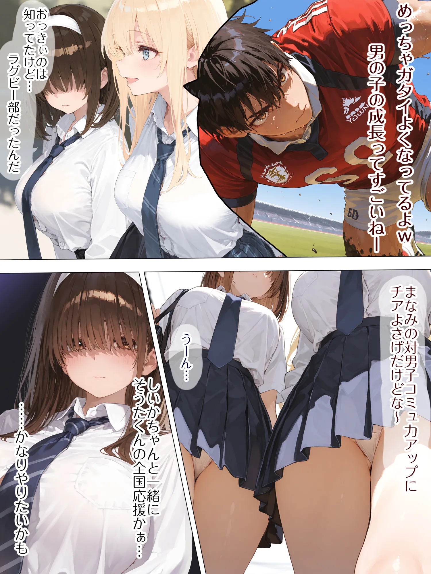 巨乳JK地味子まなみ 誘われて入ったチア部がまさかの性奉仕有りw ラグビー部の屈強なちんぽの前によわよわまんこを曝け出してしまうw - 7ページ