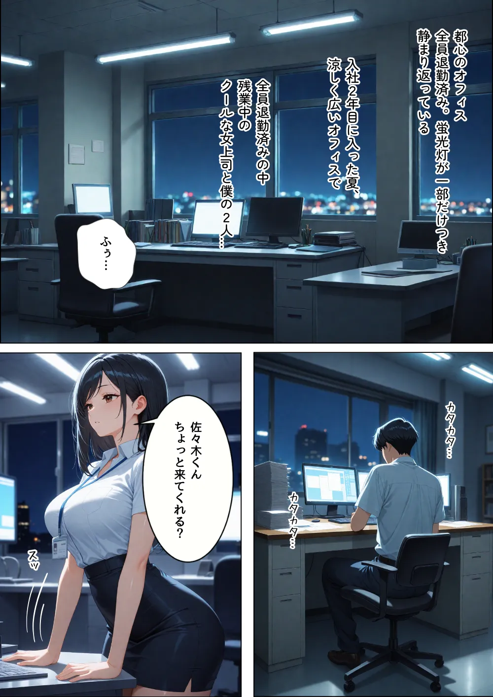 巨乳上司がエロすぎて  オフィスで生中出し 童貞を卒業した話 - 1ページ