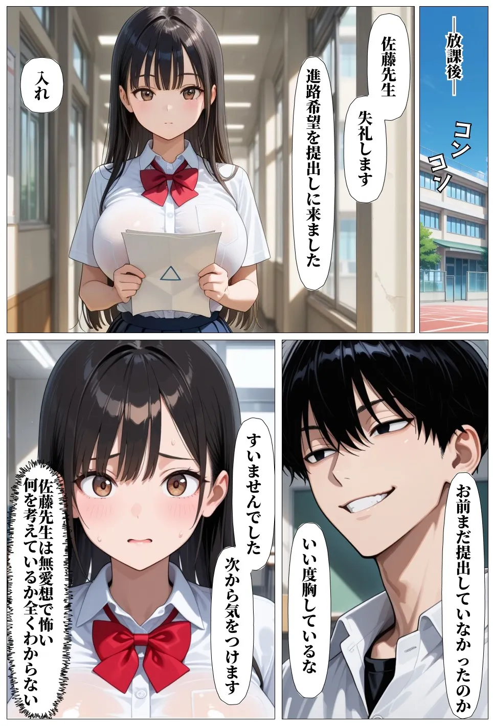 クズ教師は彼氏持ちの巨乳JKと濃厚セックスした話 - 3ページ