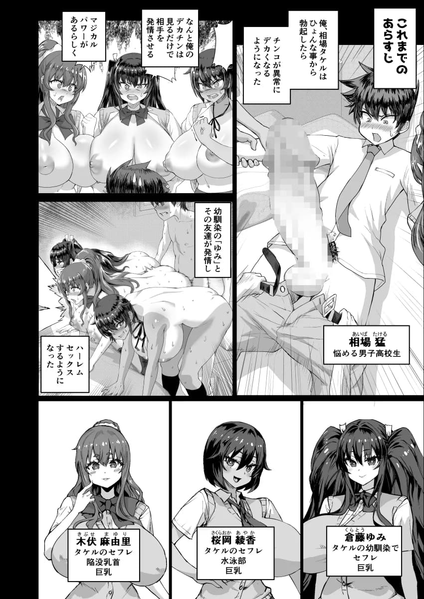 デカチンになったら巨乳幼馴染とその巨乳友達たちが発情してハーレムになった!!5ギャルとわくわく林姦学校 - 2ページ