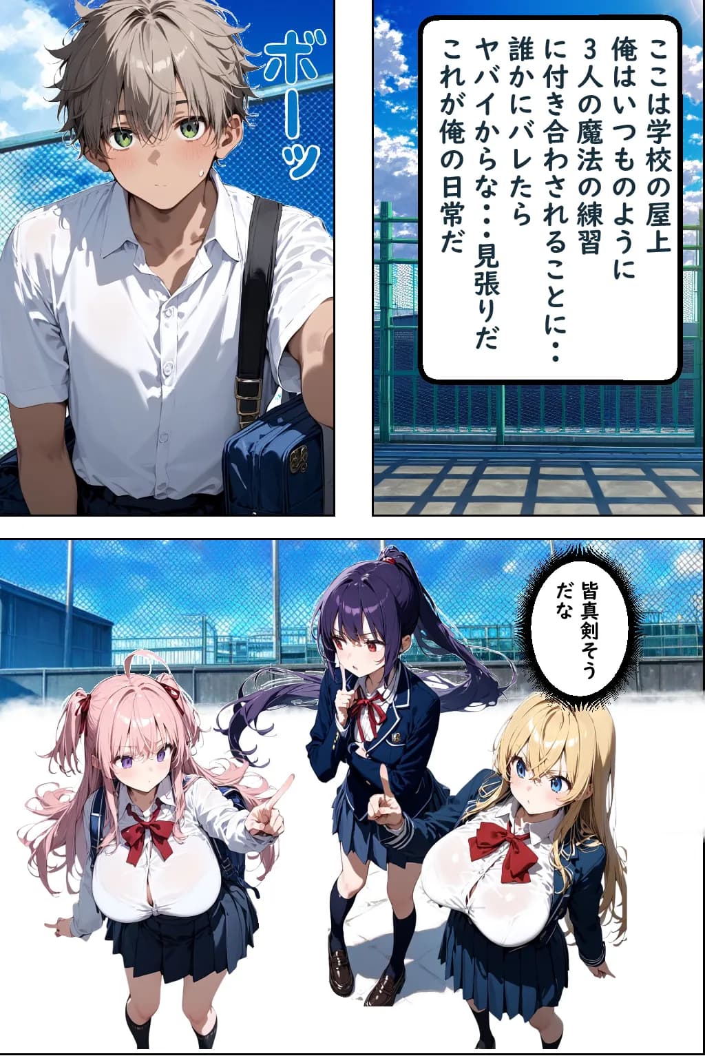 Hぷにんぐ  幼馴染魔法少女3人と魔法失敗でラッキースケベ連発のハーレム学園生活 - 9ページ